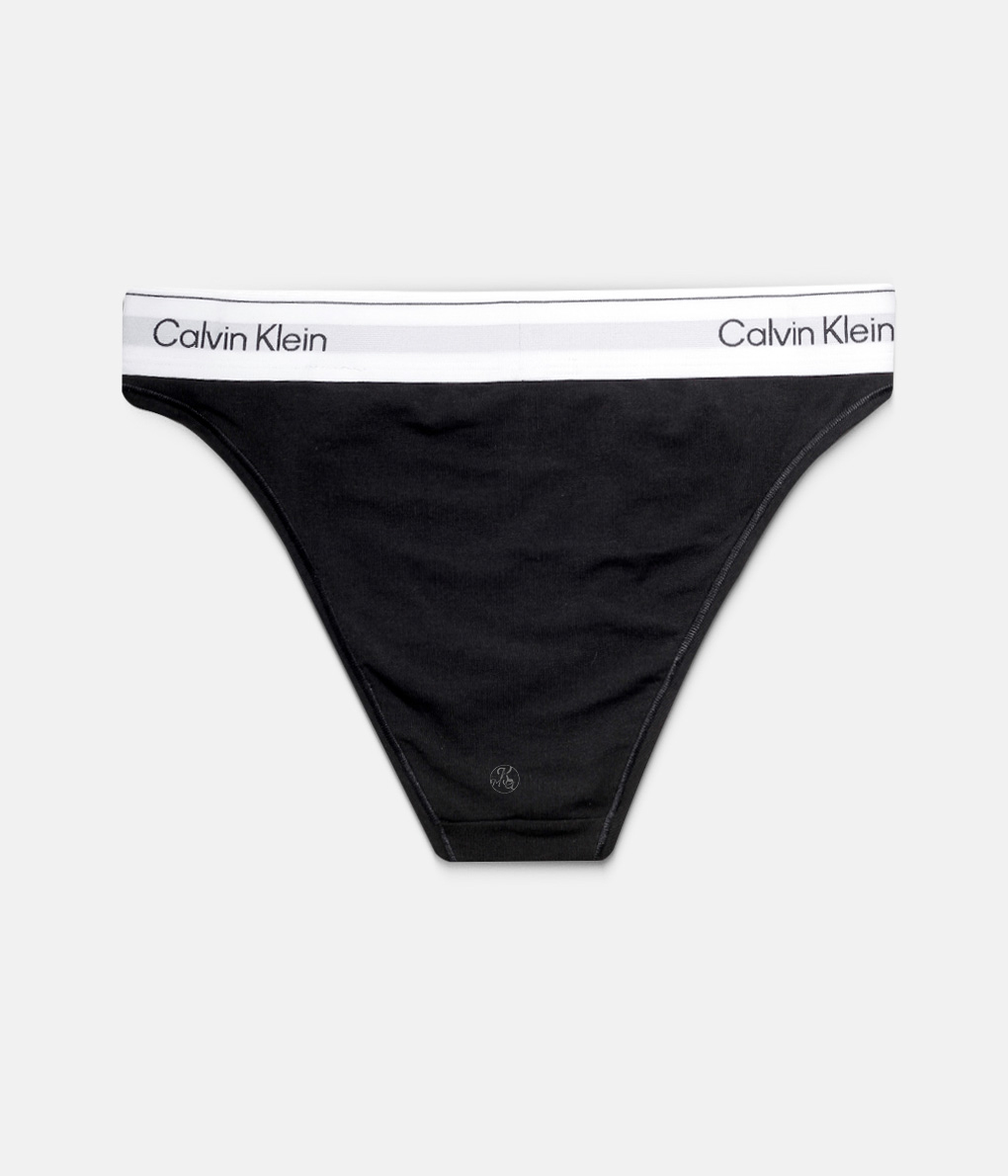 Calvin Klein Icon Cotton Tanga 黑色中腰高衩內褲 (QF8524)