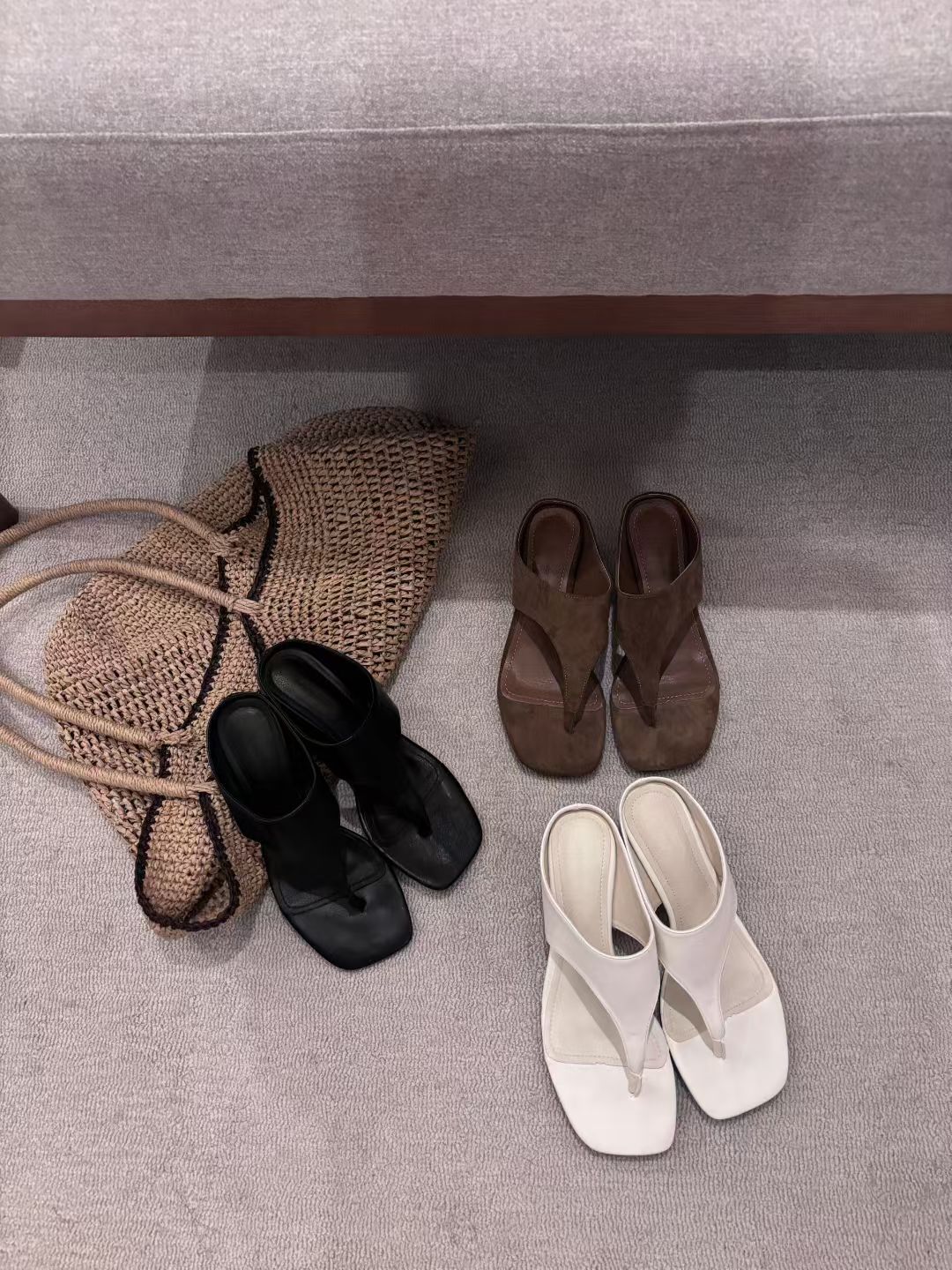 絕美復古人字低跟拖