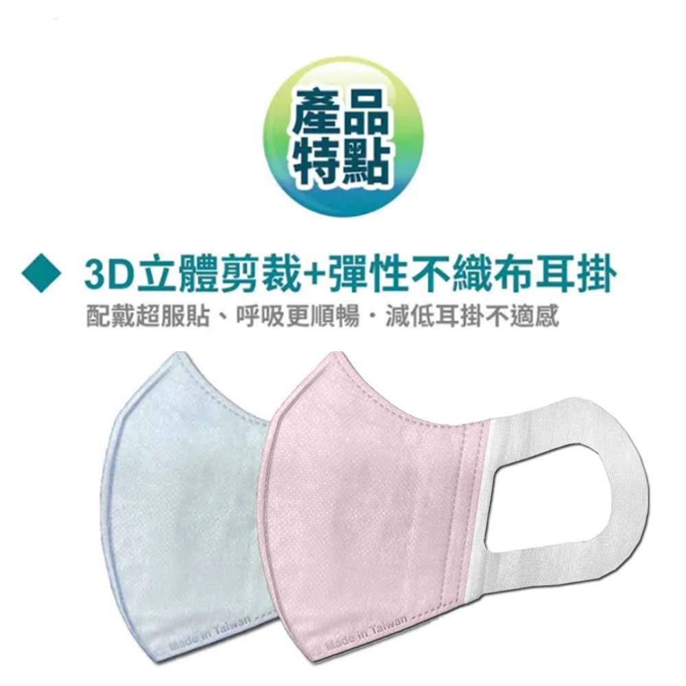 【威欣利】環保媽媽 成人立體醫用口罩 (50入) (2色)
