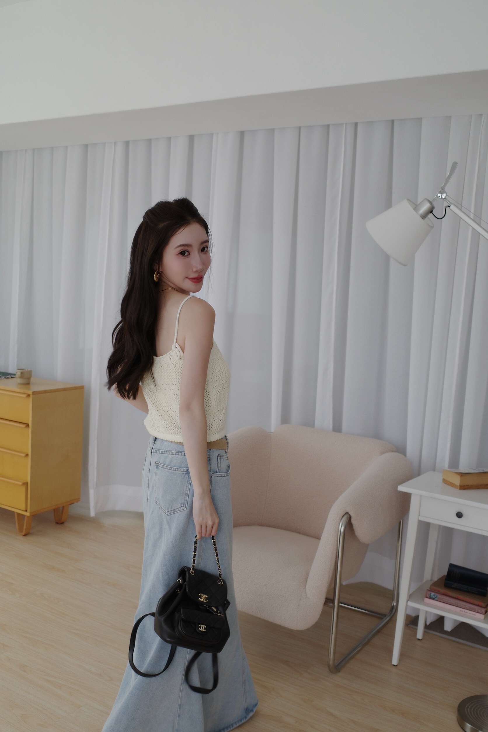 (預購)#AN24 鉤織背心上衣(粉/米白/花灰)