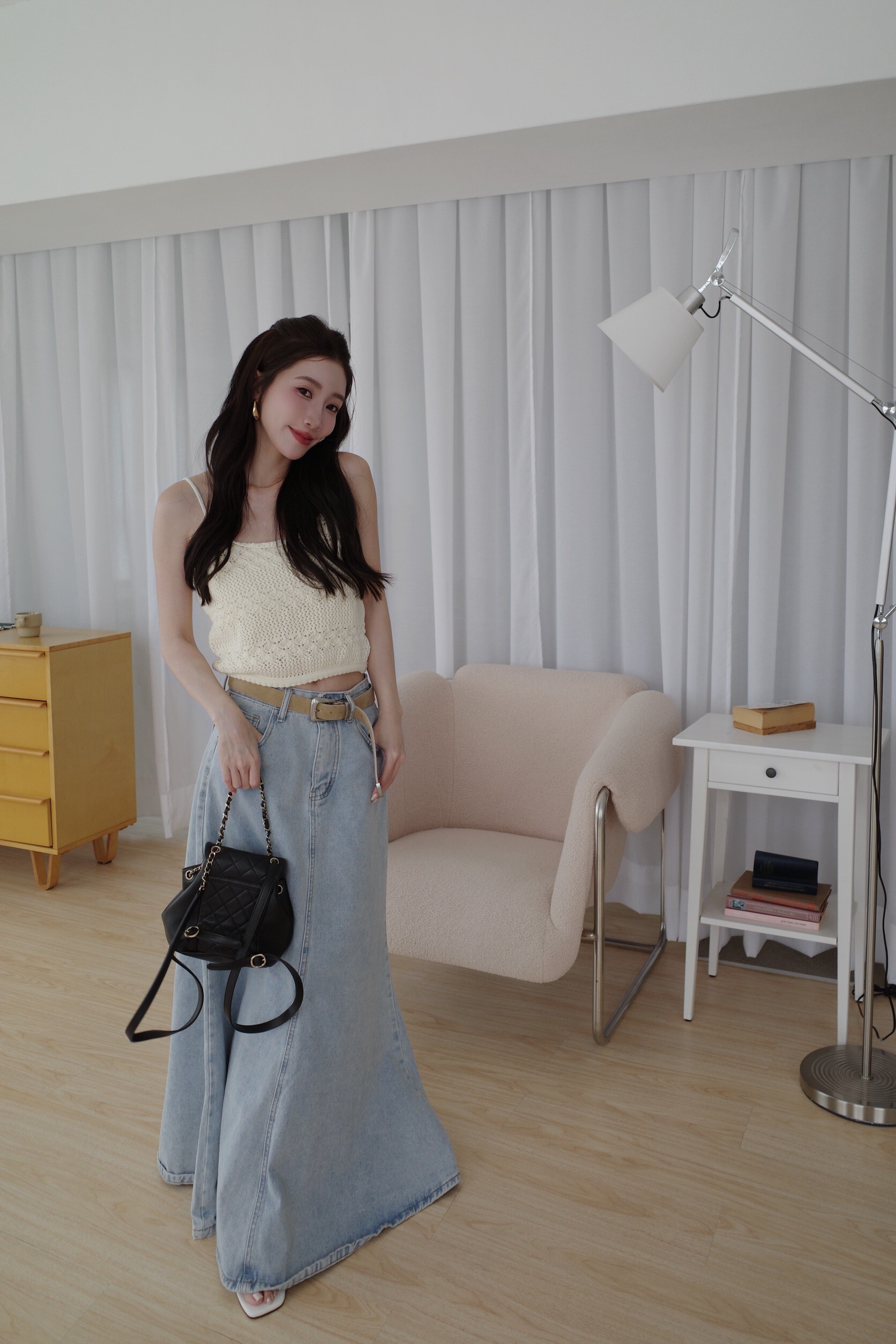 (預購)#AN24 鉤織背心上衣(粉/米白/花灰)