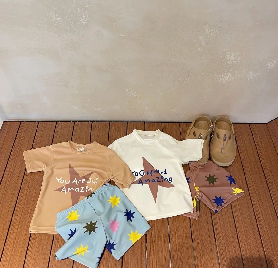 撞色星星泳衣套裝