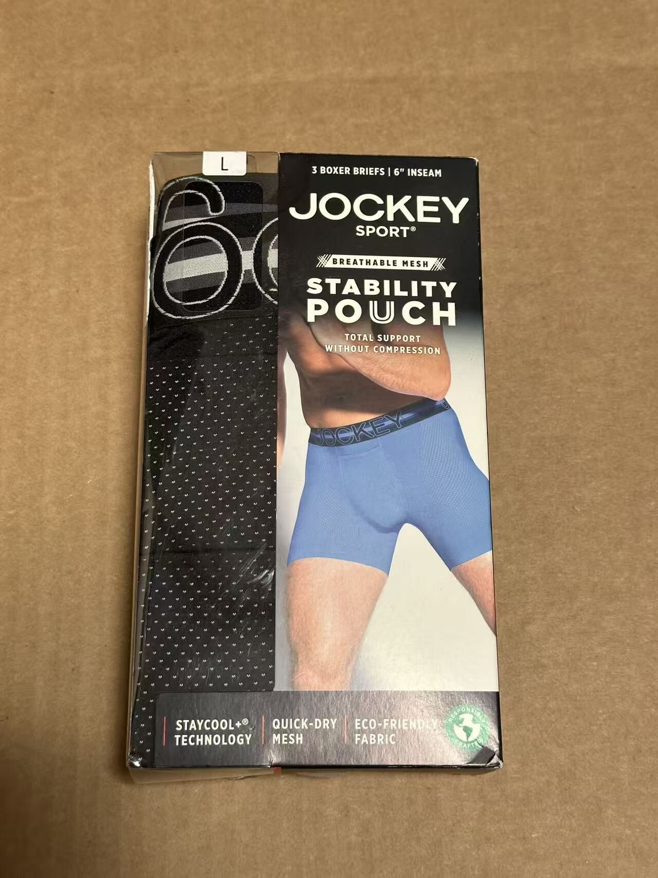 【預購】H0408114  JOCKEY SPORT 運動型穩定支撐男款四角內褲（三件入）