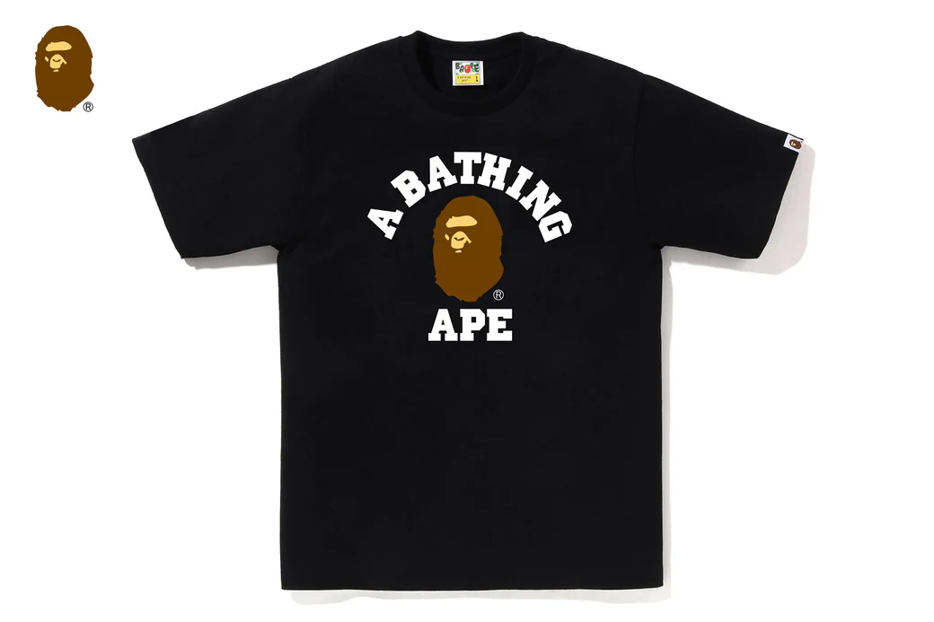 BAPE College Tee 猿人 大學字體 301001