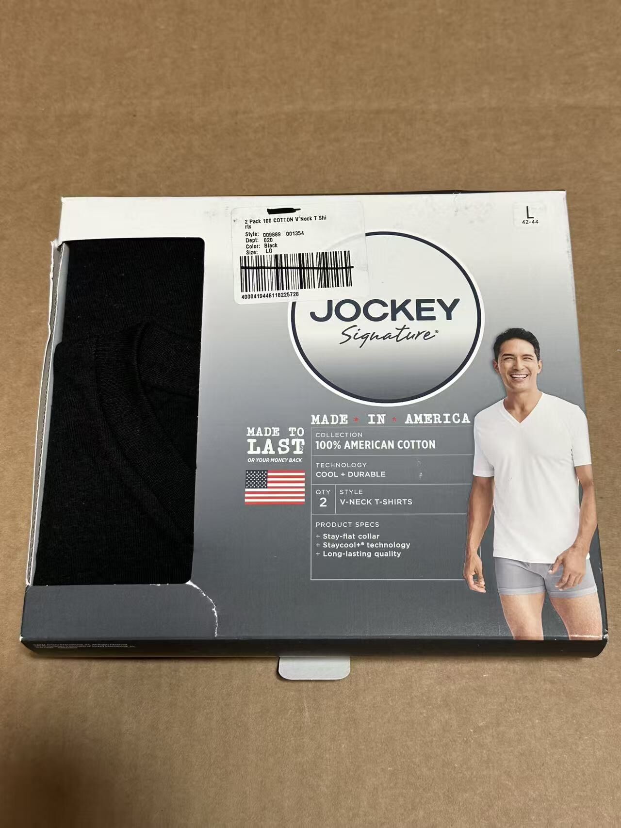 【預購】H0408117 JOCKEY Signature 美國棉 V 領短袖 T-shirt（兩件入）