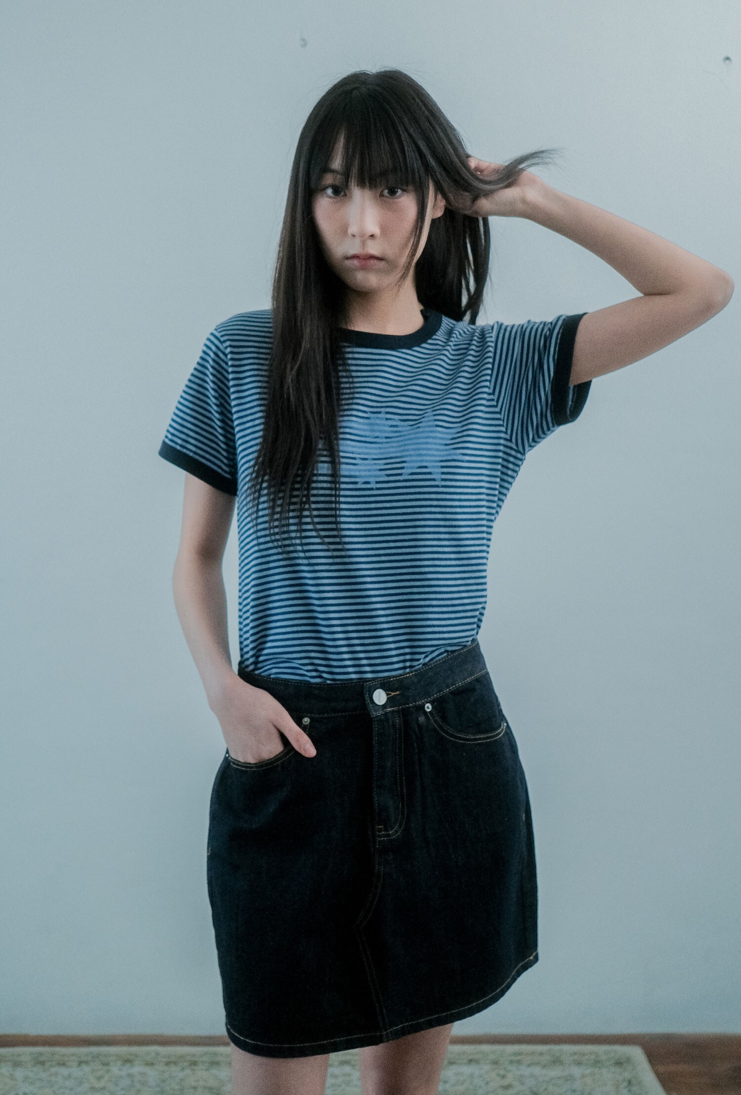 Niceghostclub stripe rush 3star ringer crop tee 條紋 圓領 短版 短T 短袖