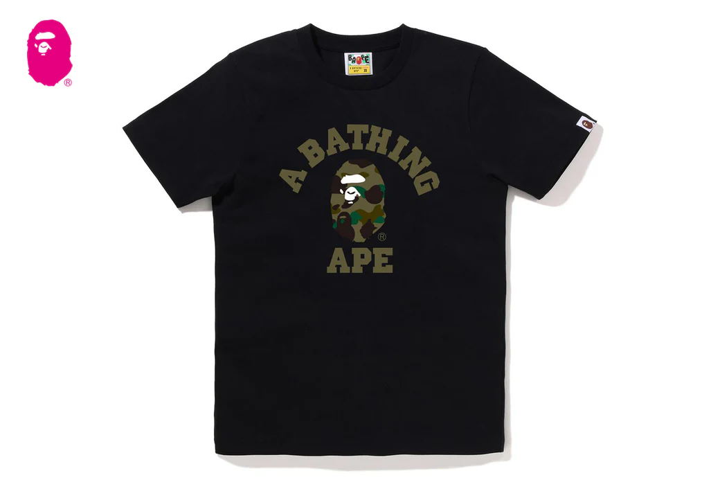 BAPE Camo College Tee 猿人 大學字體 301013