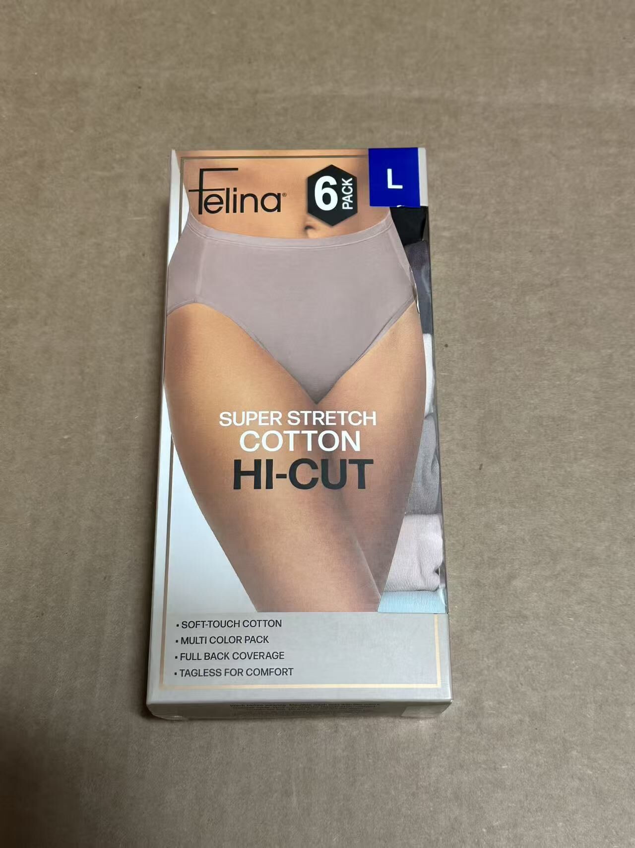 【預購】H0408120 Felina 超彈力舒適棉質高衩三角內褲（六件入）