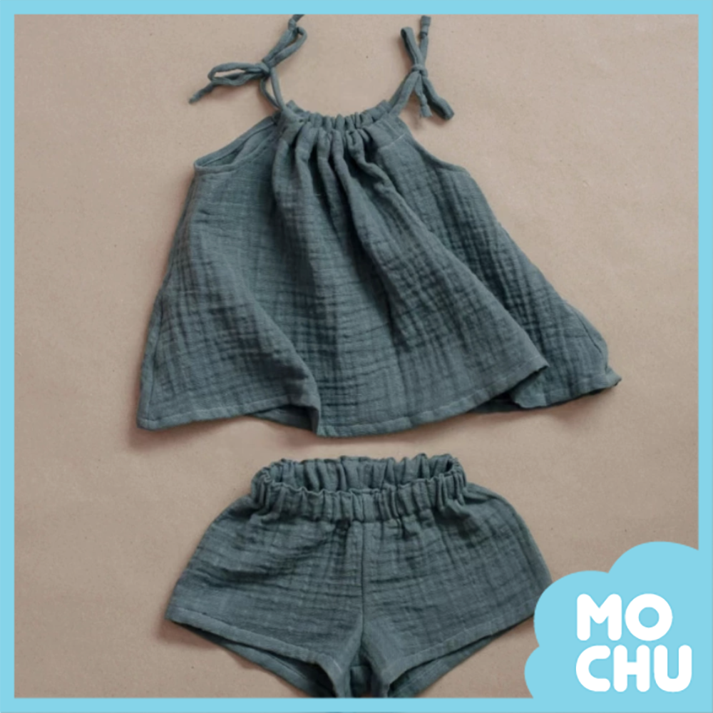 (12-18M現貨)藍綠色綁帶套裝