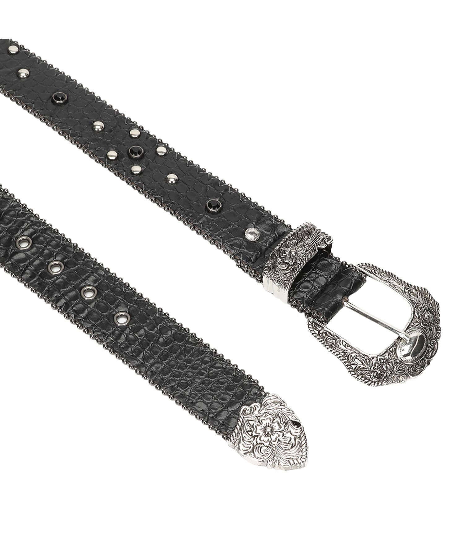 GILAARCHIVE 鑲石鉚釘皮帶 黑色 GL25FAAC03BK