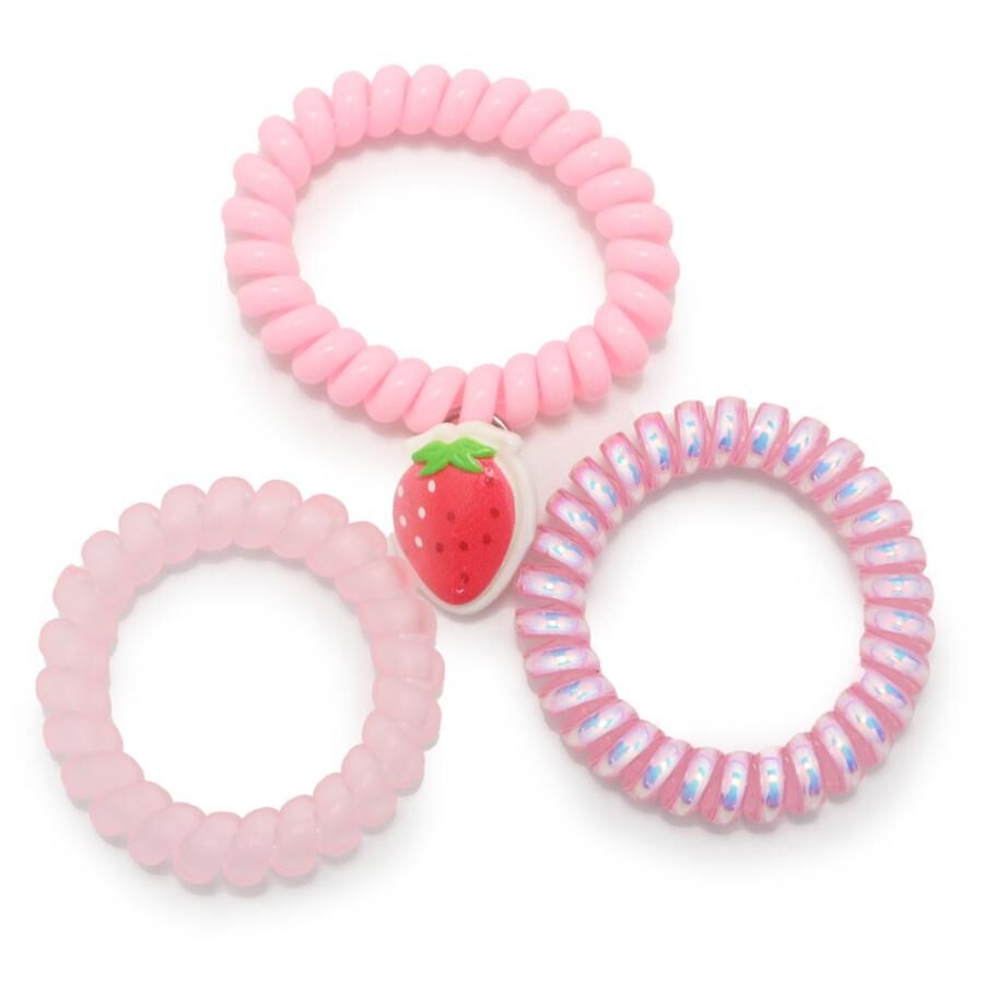 USAMOMO萌兔桃桃 野草莓 橡膠髮圈 (3入/組)