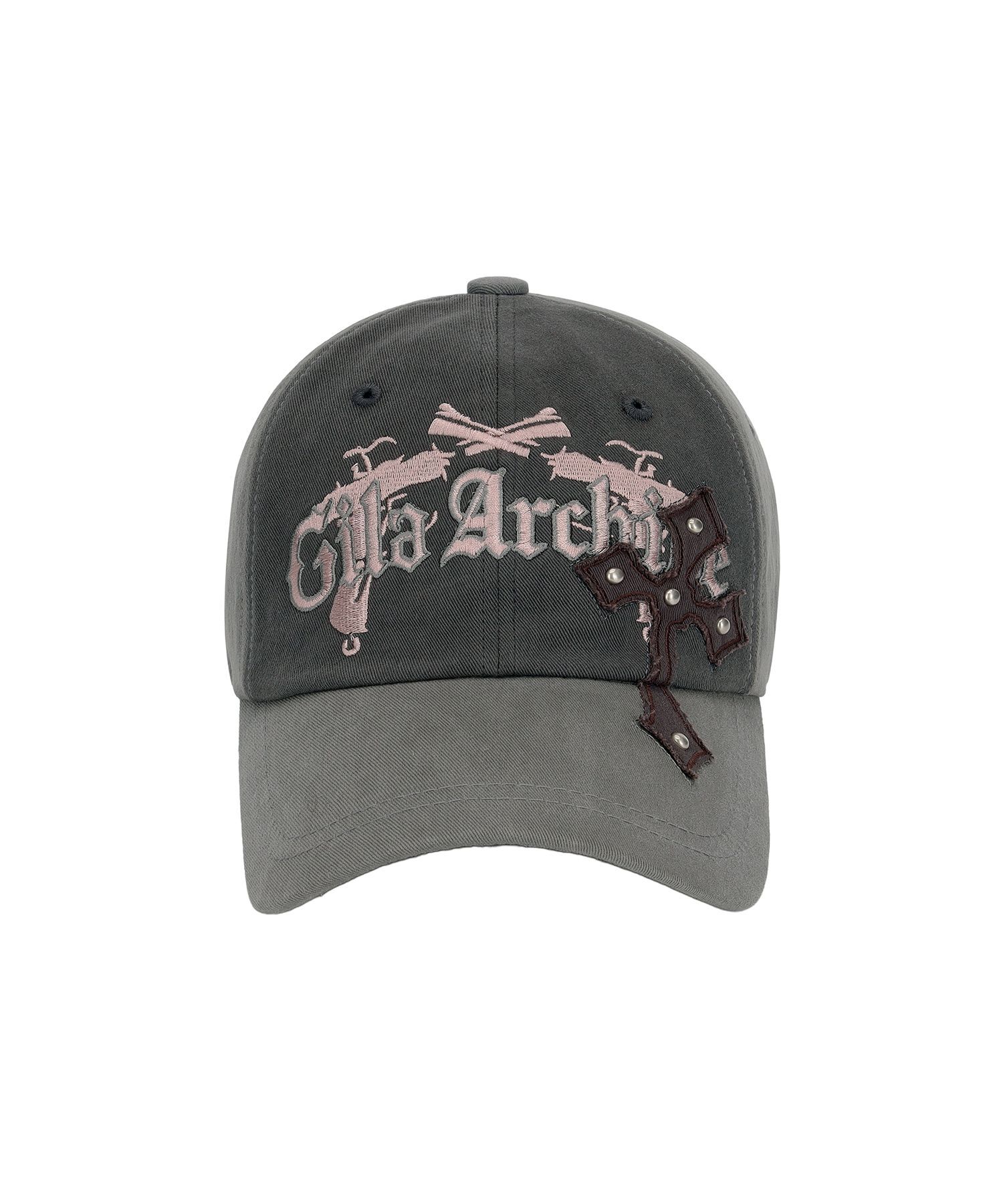 GILAARCHIVE 拼接貼布繡棒球帽 灰色 GL25SPAC01GY
