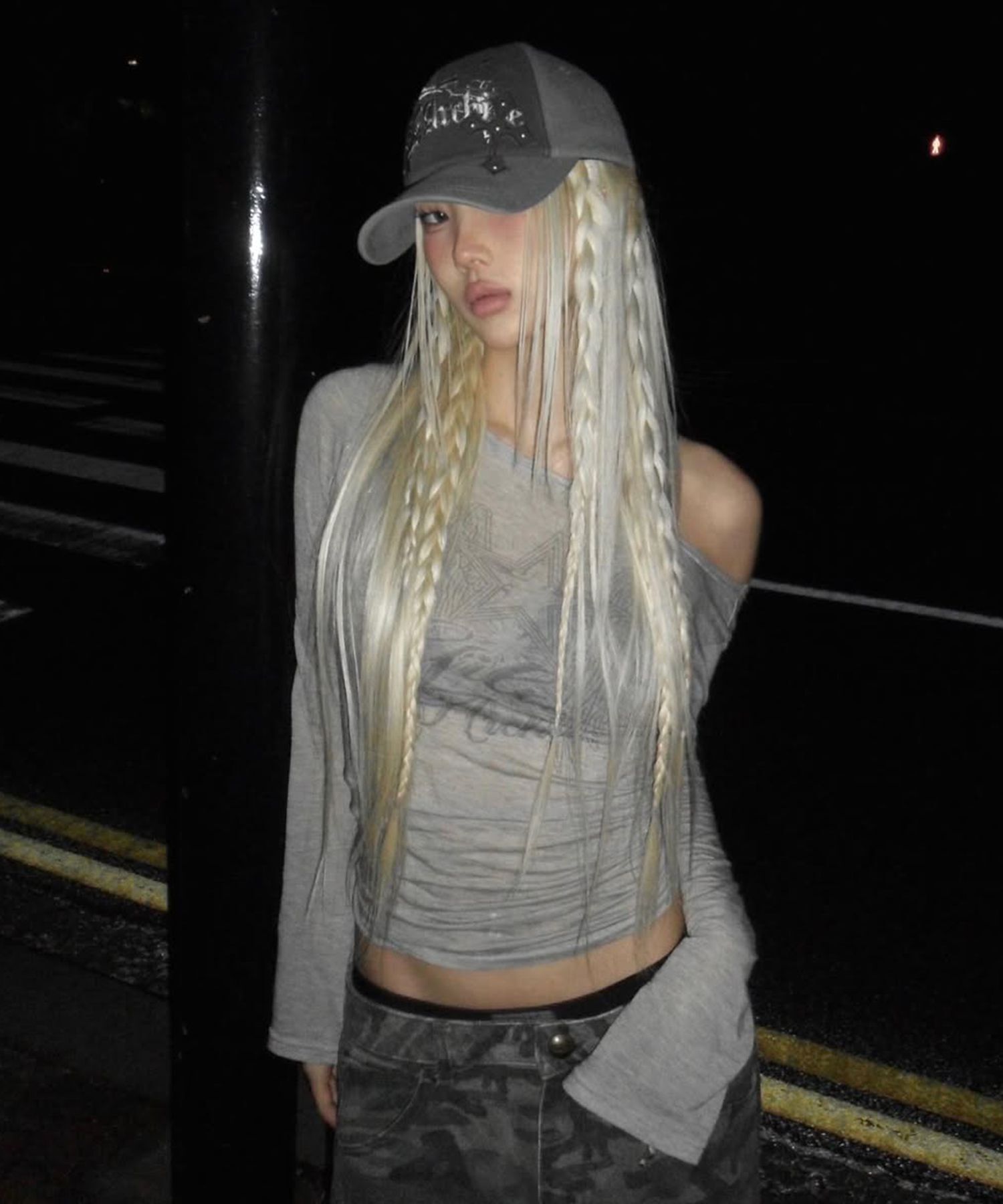 GILAARCHIVE 拼接貼布繡棒球帽 灰色 GL25SPAC01GY