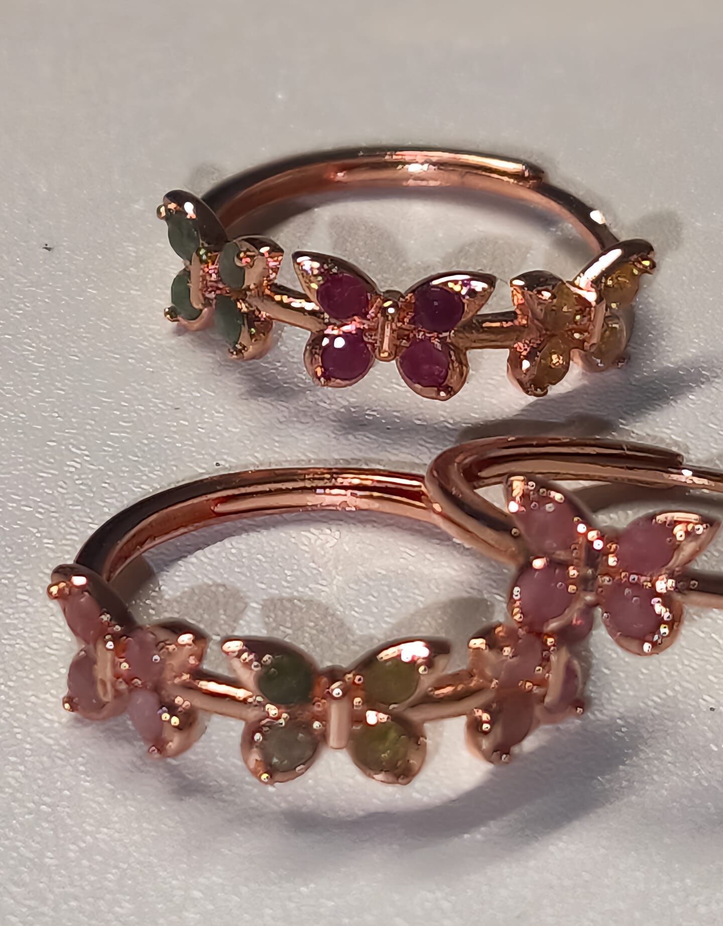 0410GGB21-CRYSTALGG-碧璽彩蝶活圈口戒指 **卓娜價$148 [買2件]$199 顏色隨機, 買兩隻保證不同色** (B21)