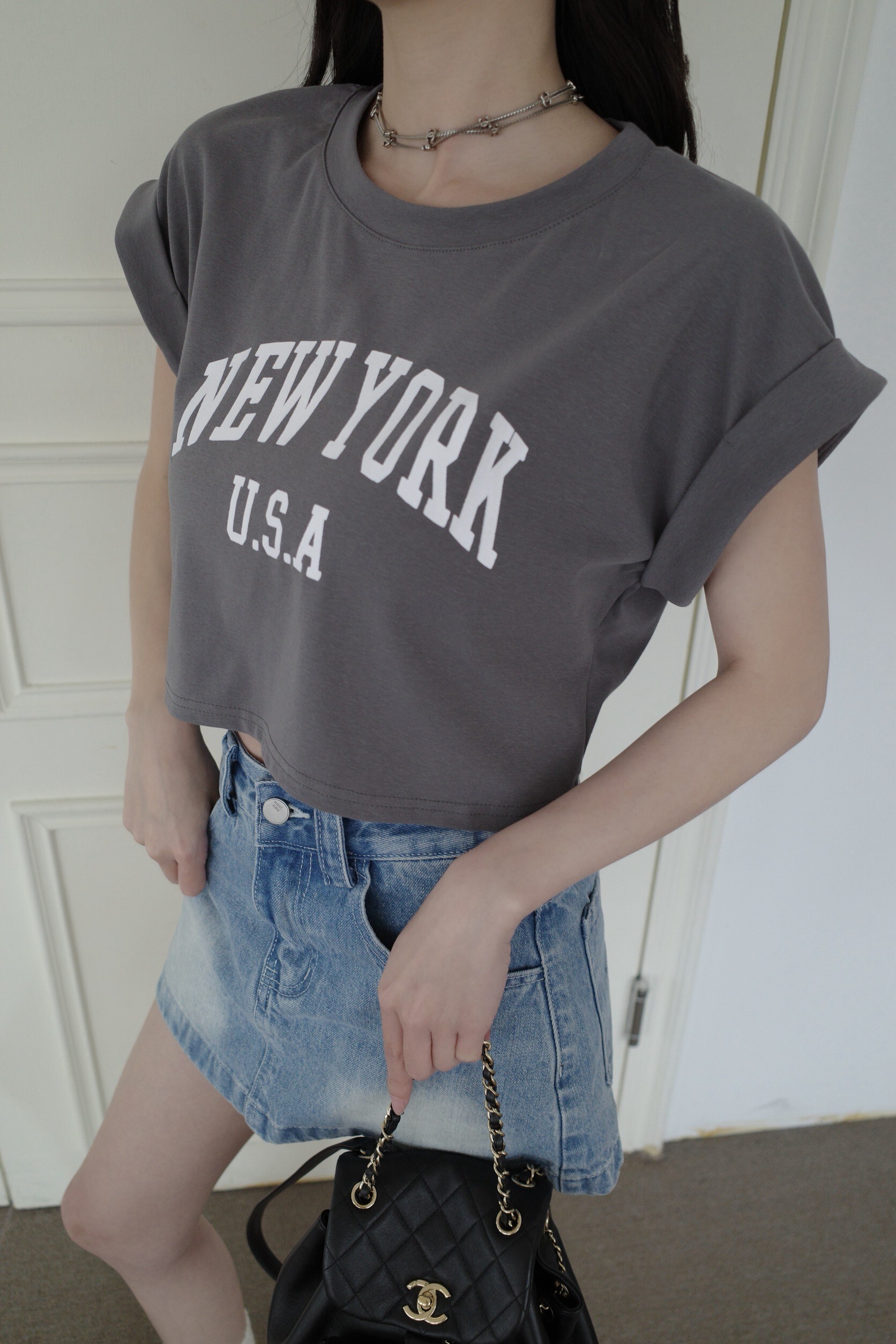 (預購)#AN85 NewYork字母上衣(黑/白/深灰/淺灰)