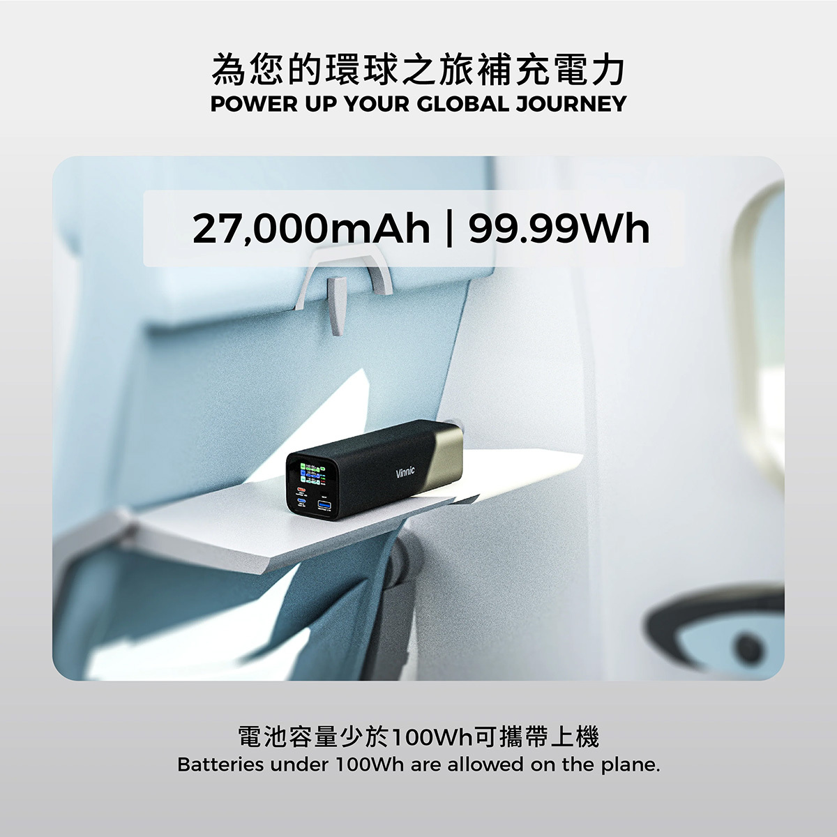 Vinnic 140W PD 3.1 High-Speed ​​Power Bank 27000mAh VPPB-HV140WG1-27BK