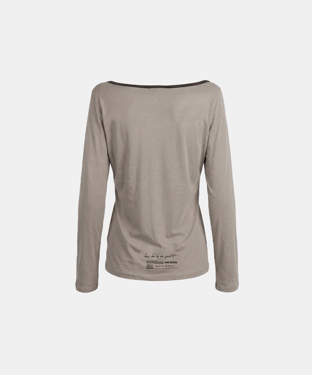 BADBLOOD 文字印花撞色領寬鬆T恤 w-tee26-127