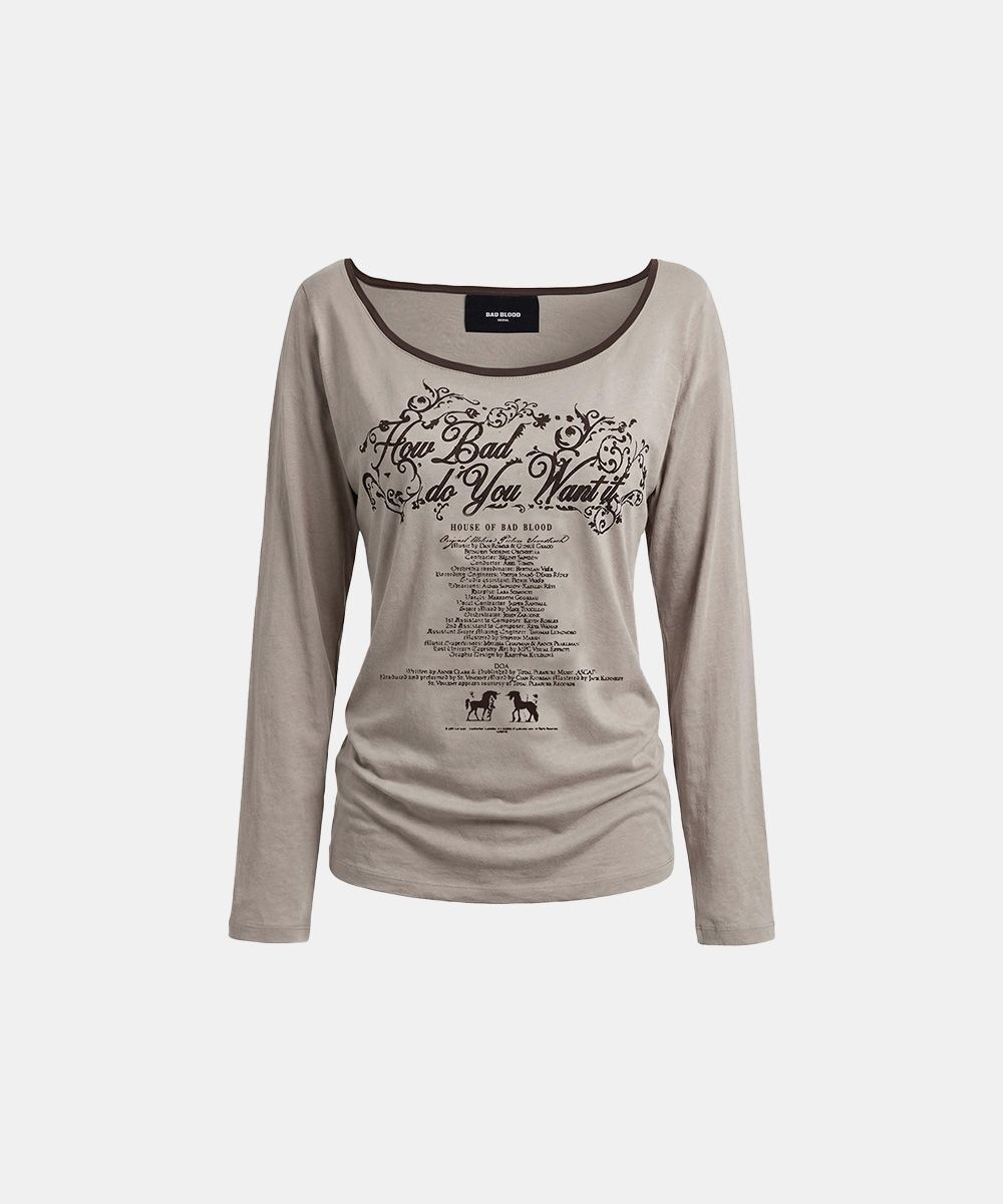 BADBLOOD 文字印花撞色領寬鬆T恤 w-tee26-127