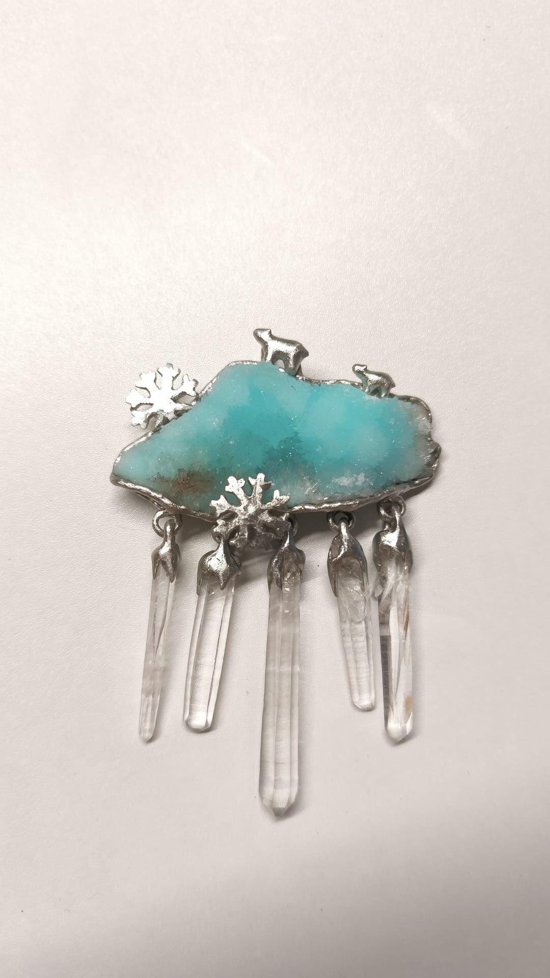 0410GGB35-CRYSTALGG- 藍紋石原礦拼利姆利亞獨家設計款吊咀 [只此一件]  (B35)