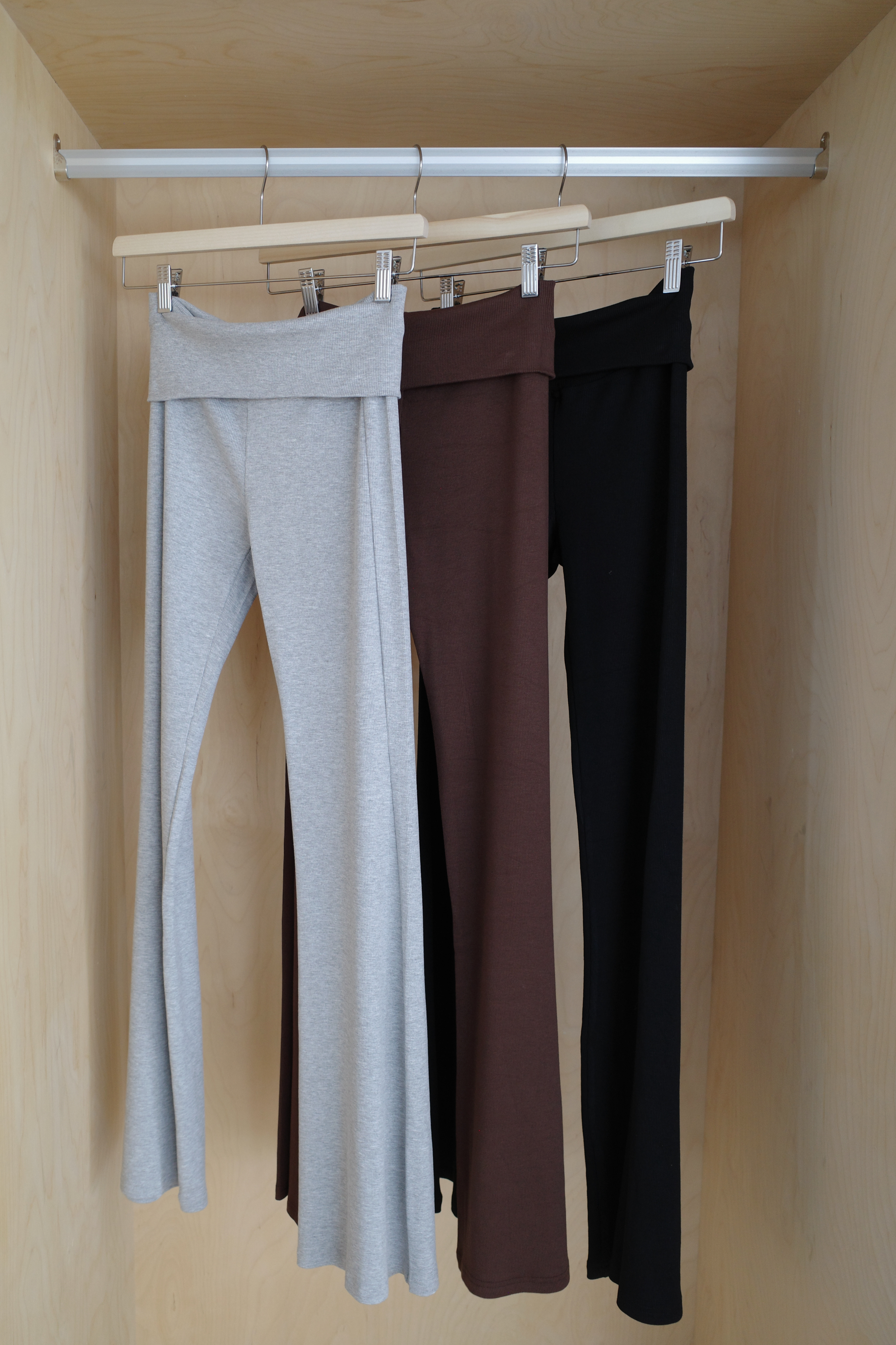 (預購)#AN48 強勢回歸反折彈力喇叭褲(黑/咖啡/花灰)