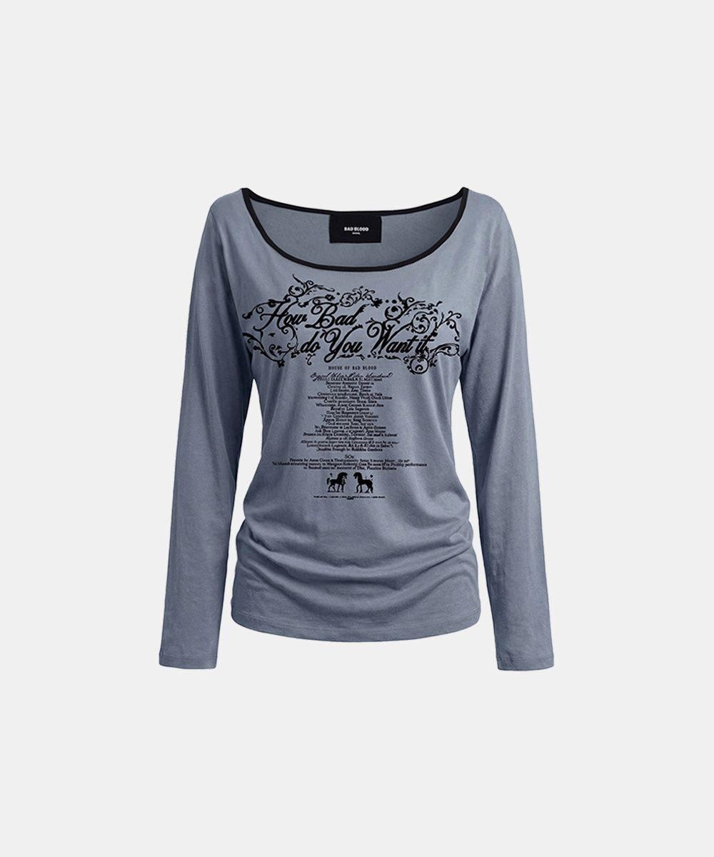 BADBLOOD 文字印花 Ringer 寬版短袖上衣 w-tee26-128