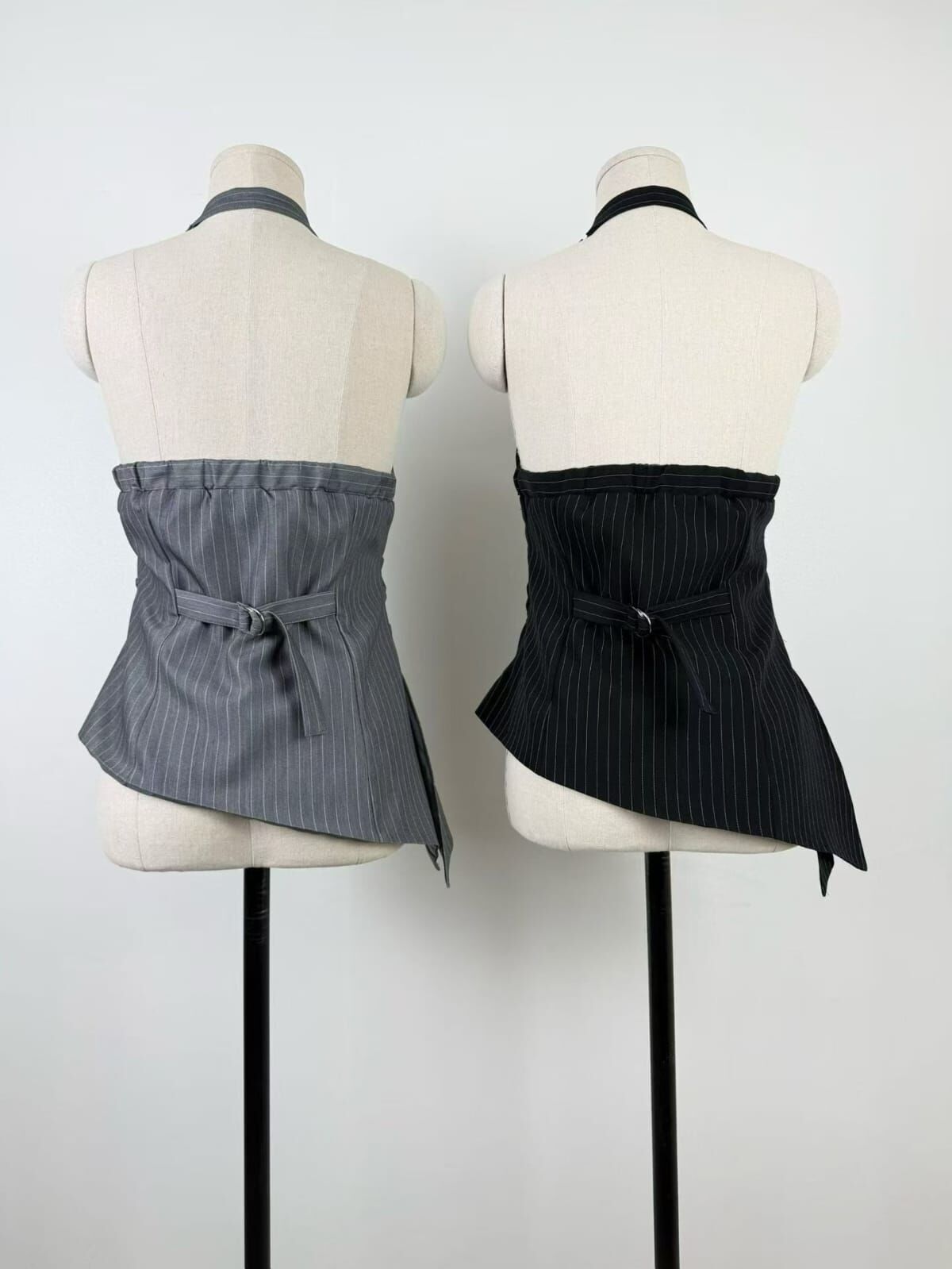 FF6001 皮帶掛頸直紋背心