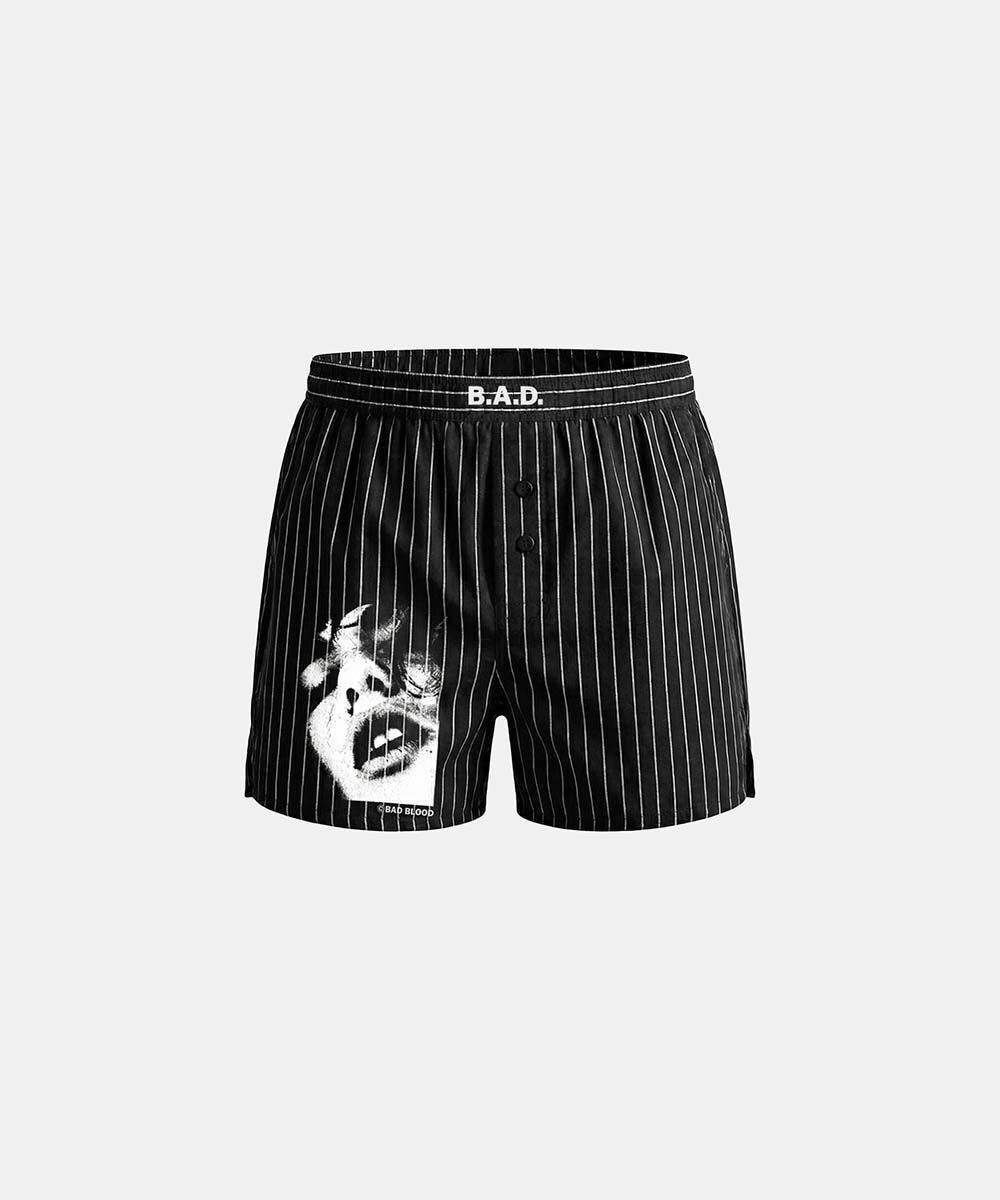 BADBLOOD 排釦四角褲 黑色 w-pnt26-002