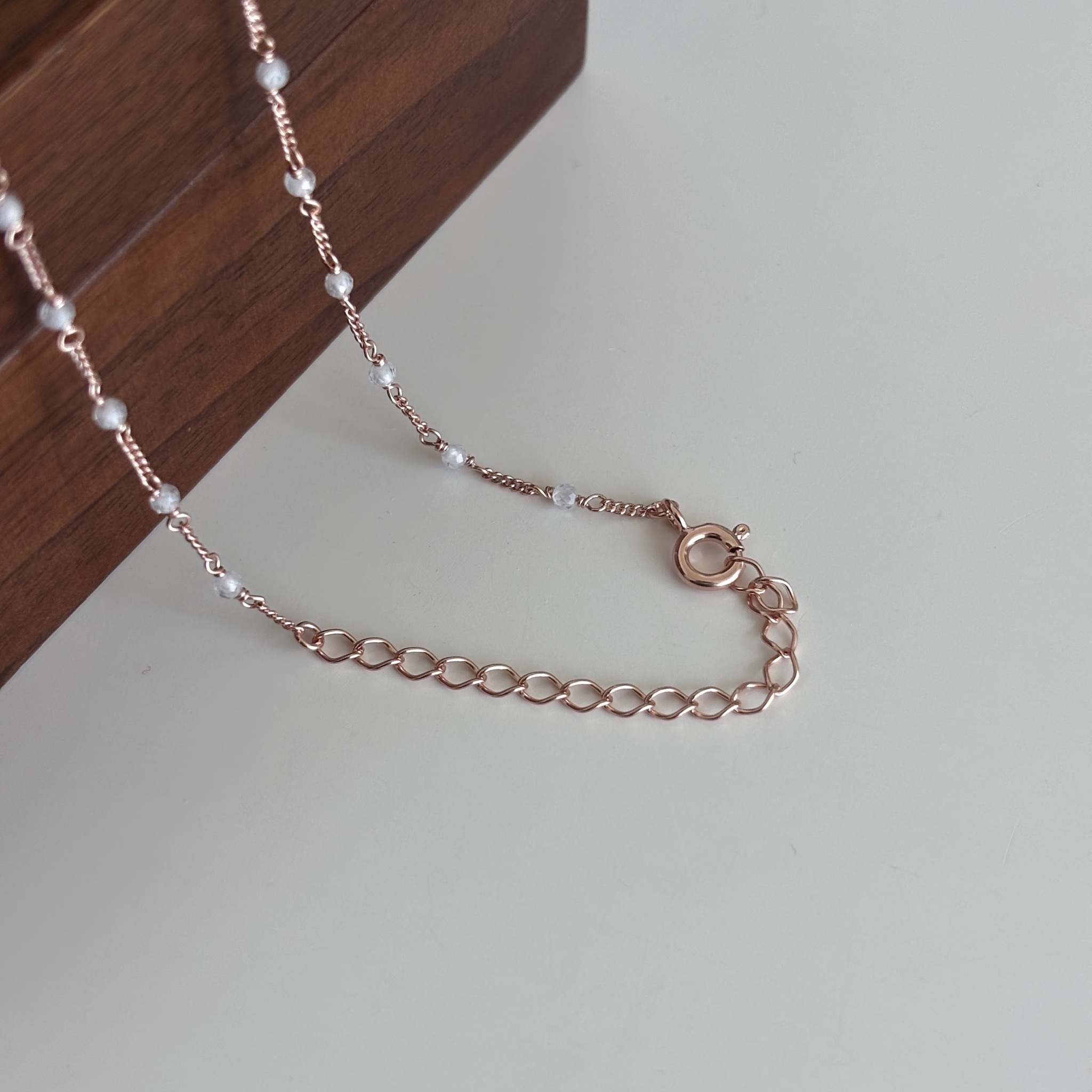 【韓國連線】紅瑪瑙花花鋯石手工項鍊