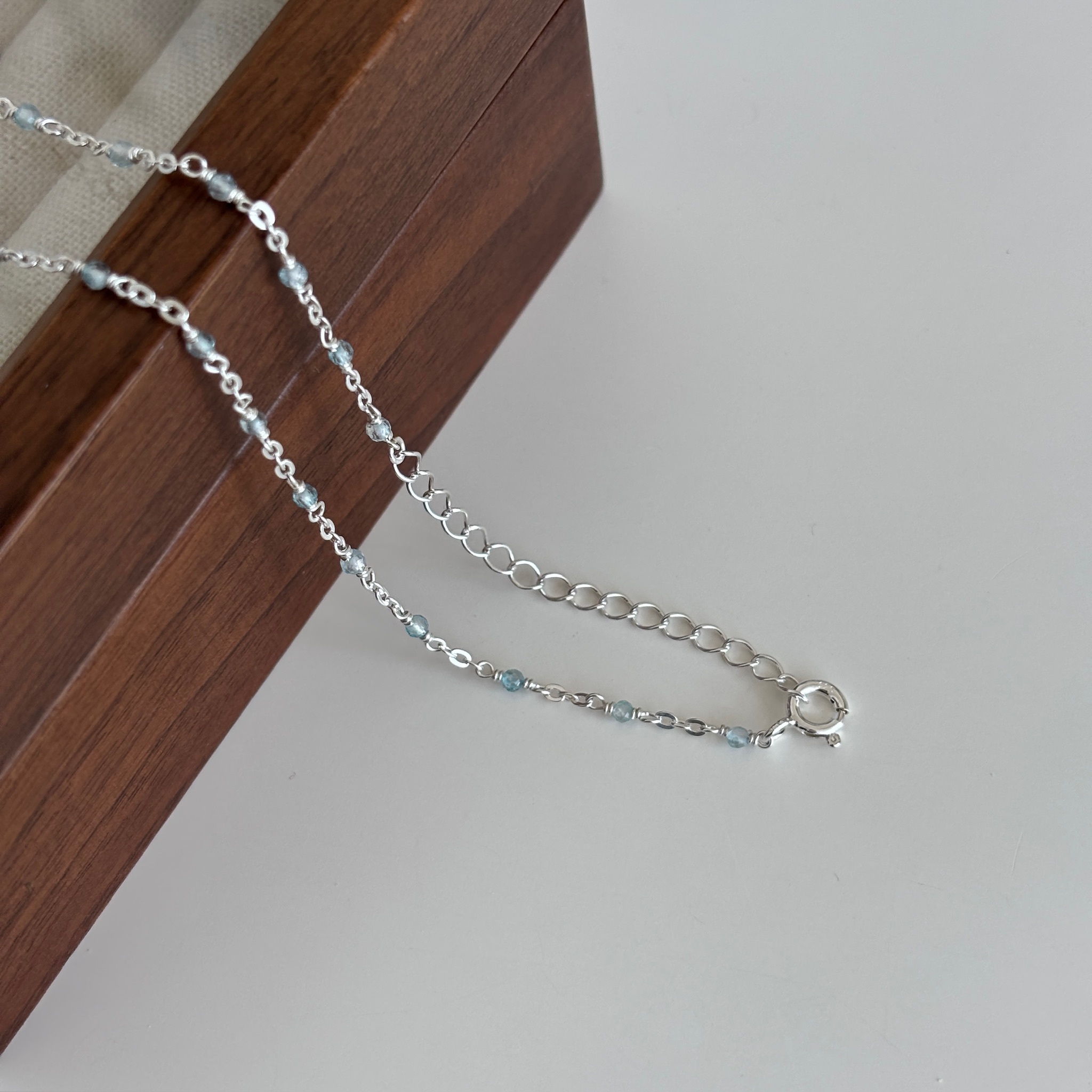 【韓國連線】天河石花花托帕石手工項鍊