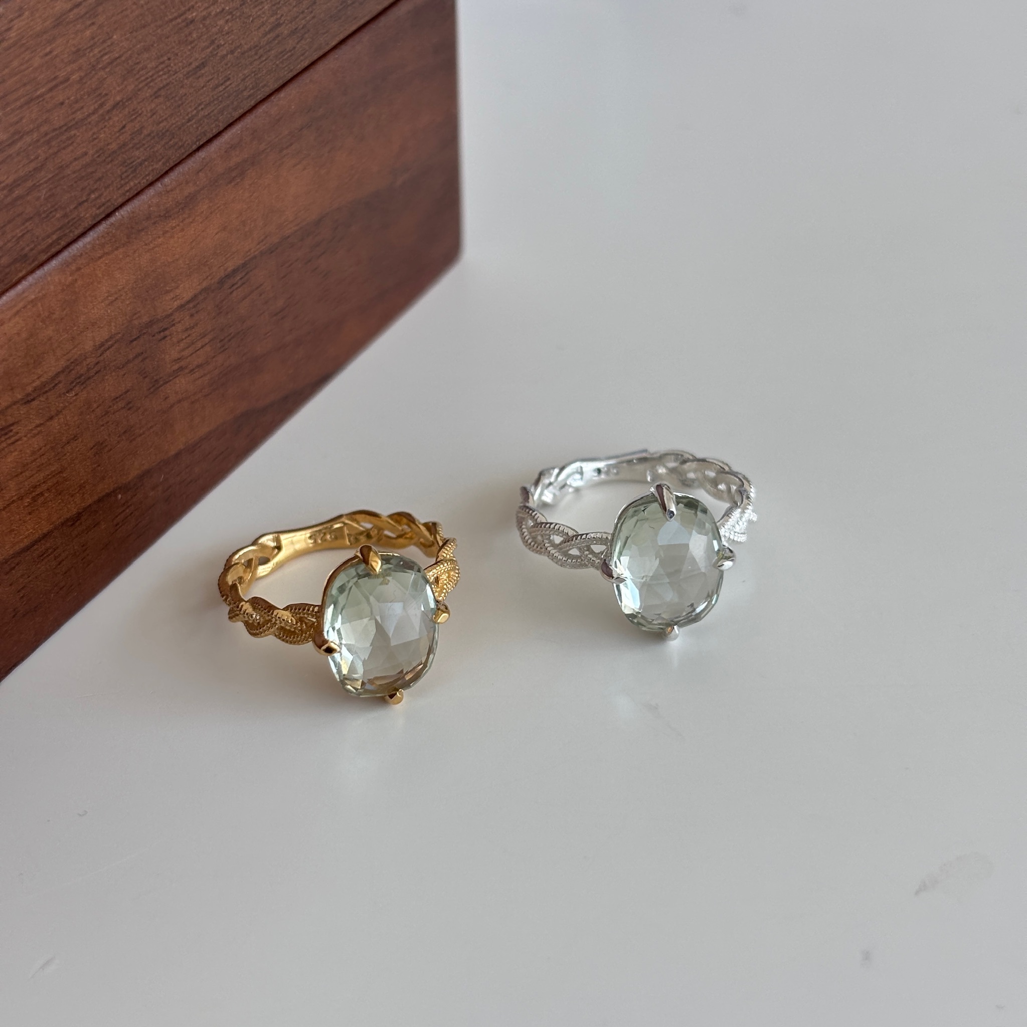 【韓國連線】Hazy編織綠色紫水晶戒指