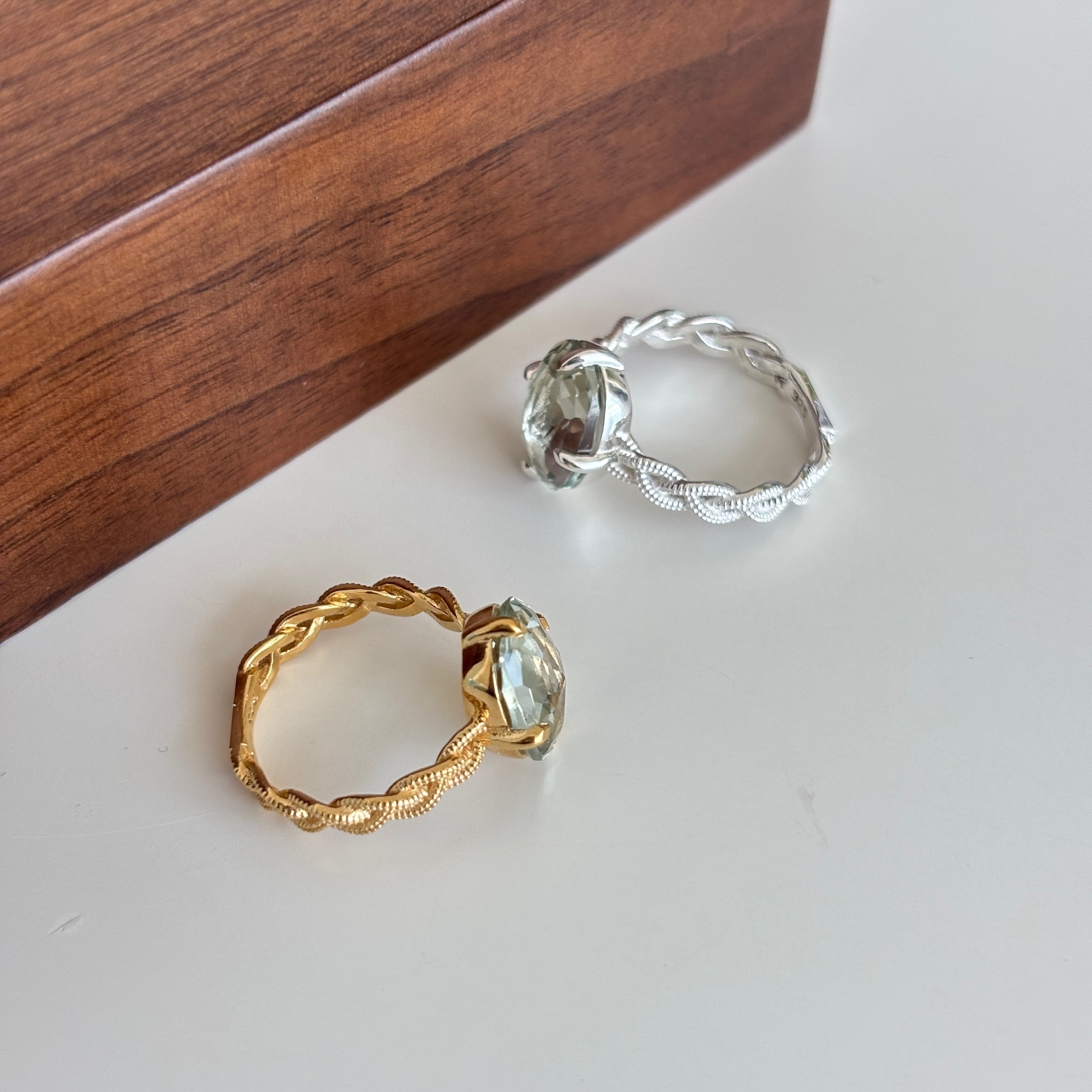 【韓國連線】Hazy編織綠色紫水晶戒指