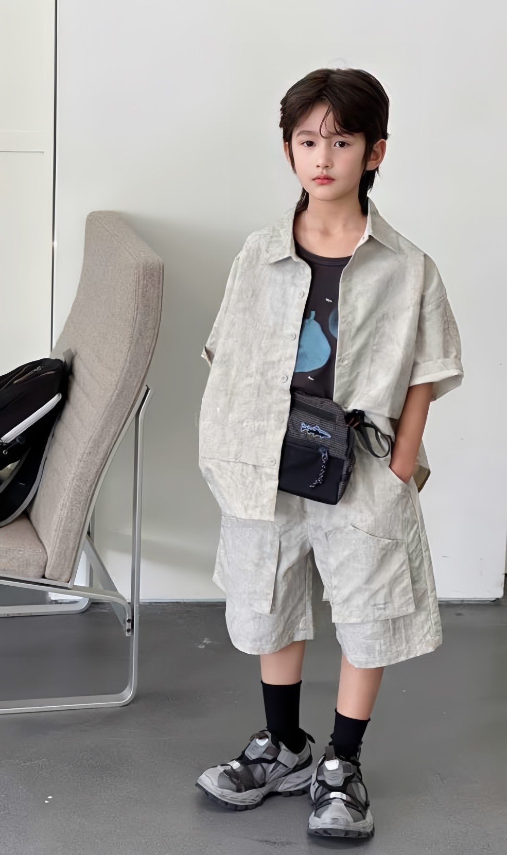 韓系簡約短袖襯衫