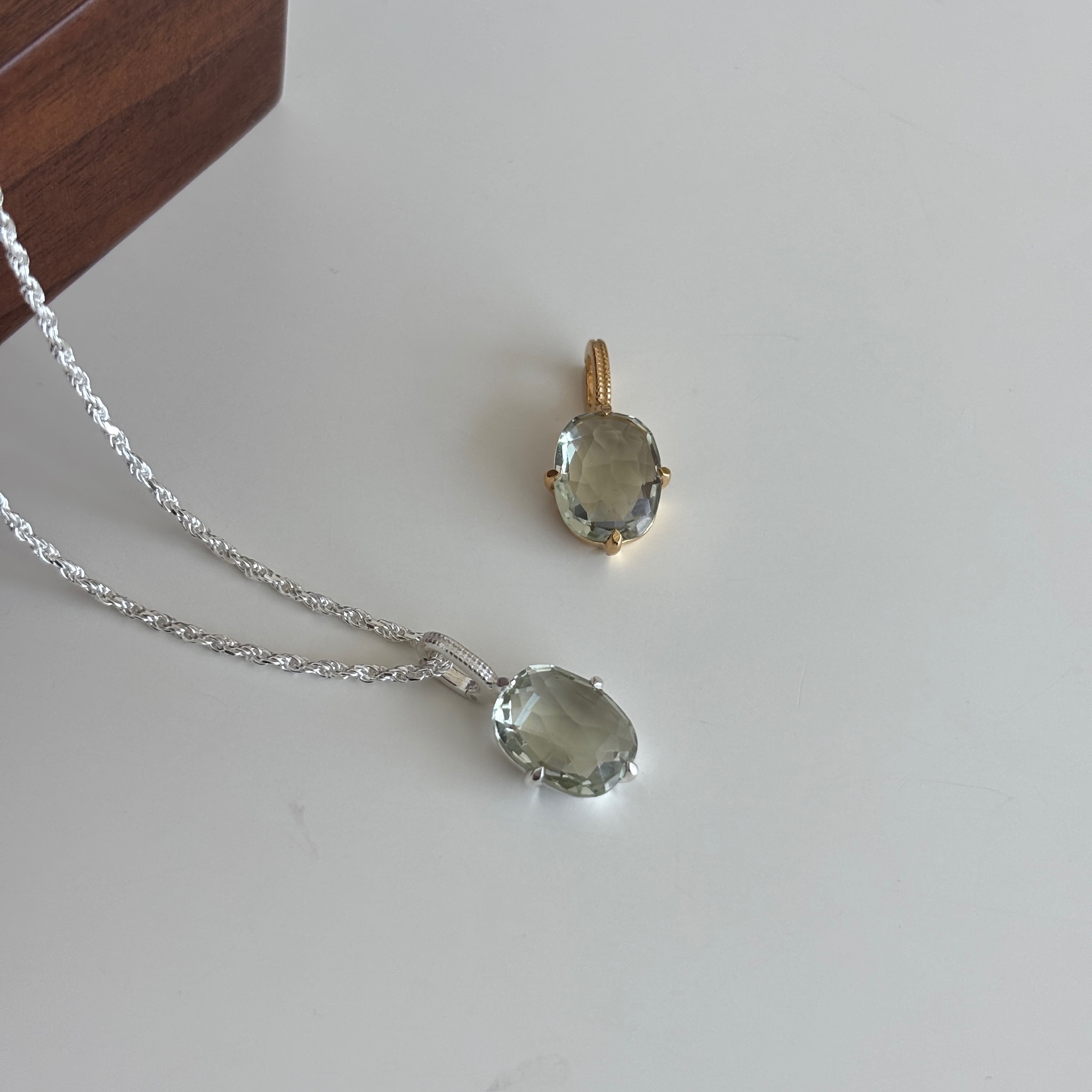 【韓國連線】Hazy綠色紫水晶易扣式項鍊(墜)