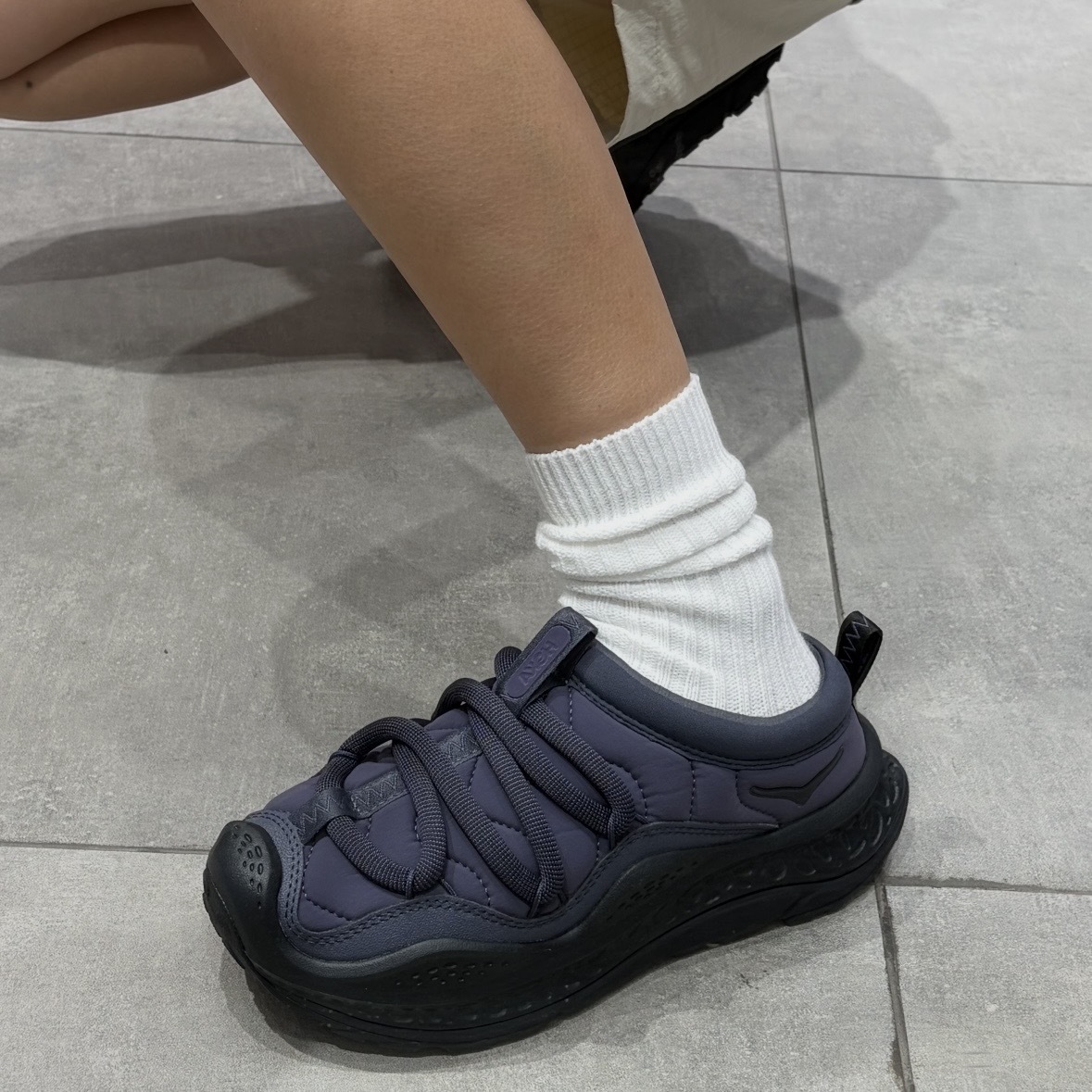 HOKA ONE ONE PRA PRIMO 紫黑 復古 懶人鞋 拖鞋 舒適 烏龍麵 毛毛蟲鞋 1141570-SQDN