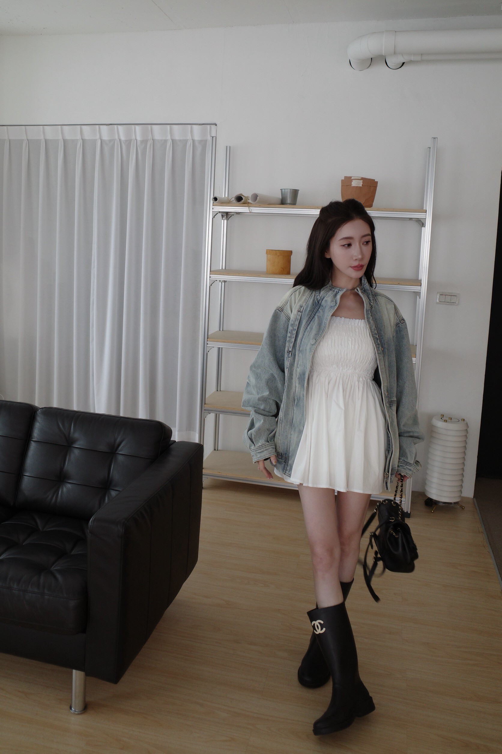 (預購)#AN82 挺版立領牛仔外套(深藍/淺藍)