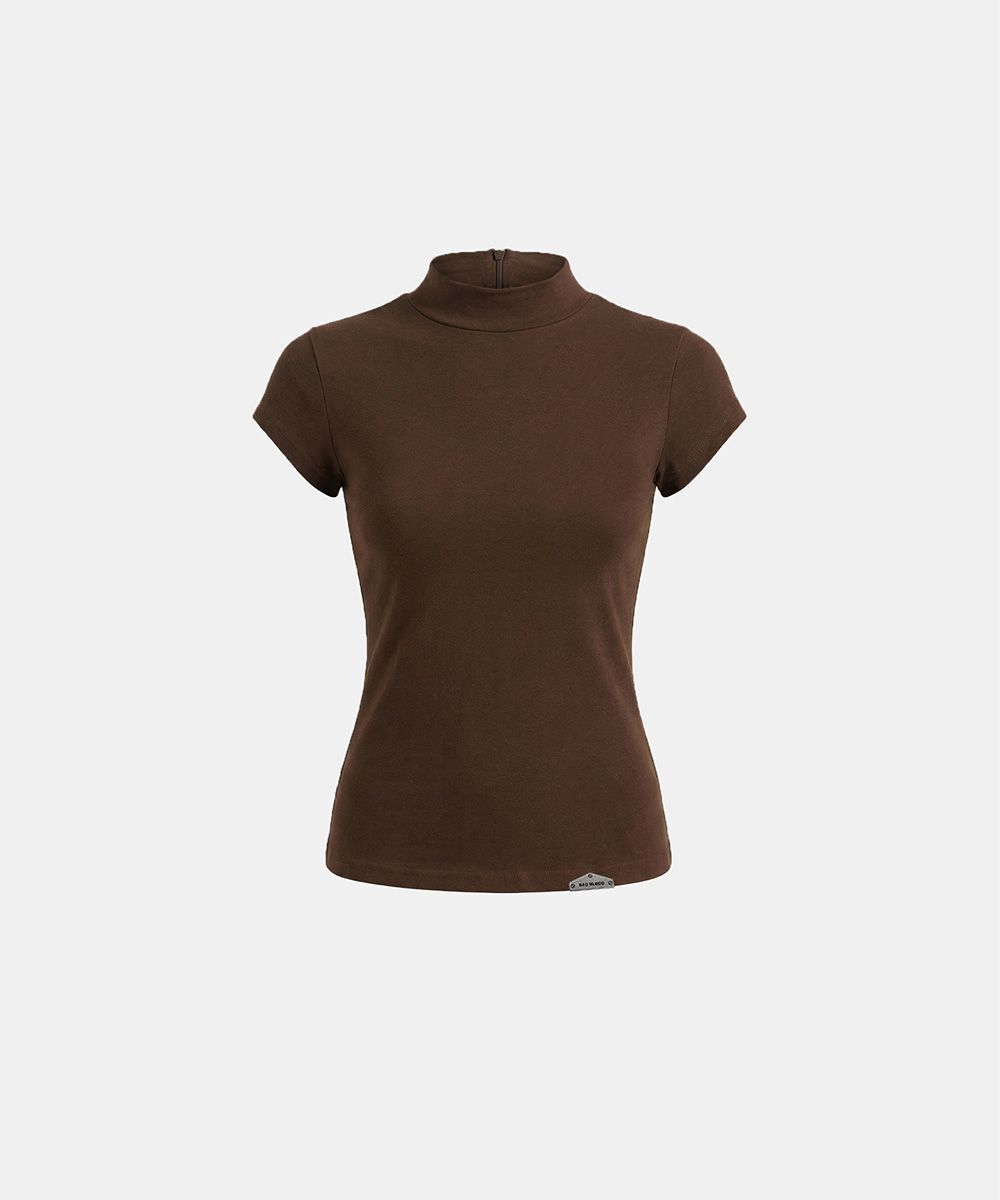 BADBLOOD 毒蛇印花立領蓋袖上衣 棕色 w-tee26-067