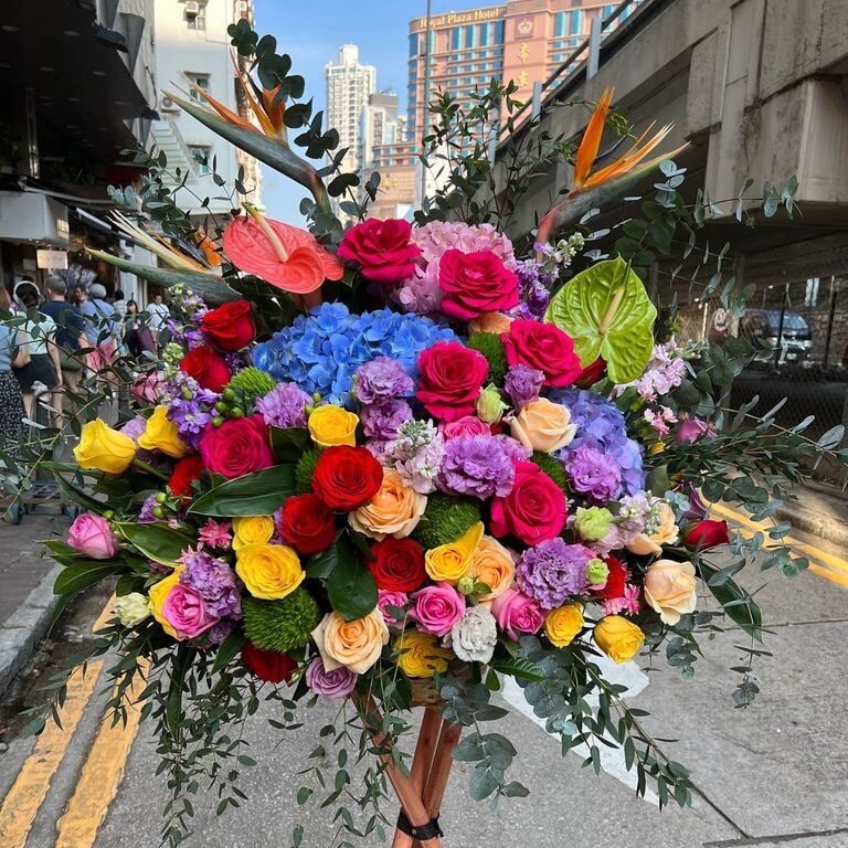 W - 恭賀花籃恭賀/韓式花籃-OPE_28025 Rainbow B
