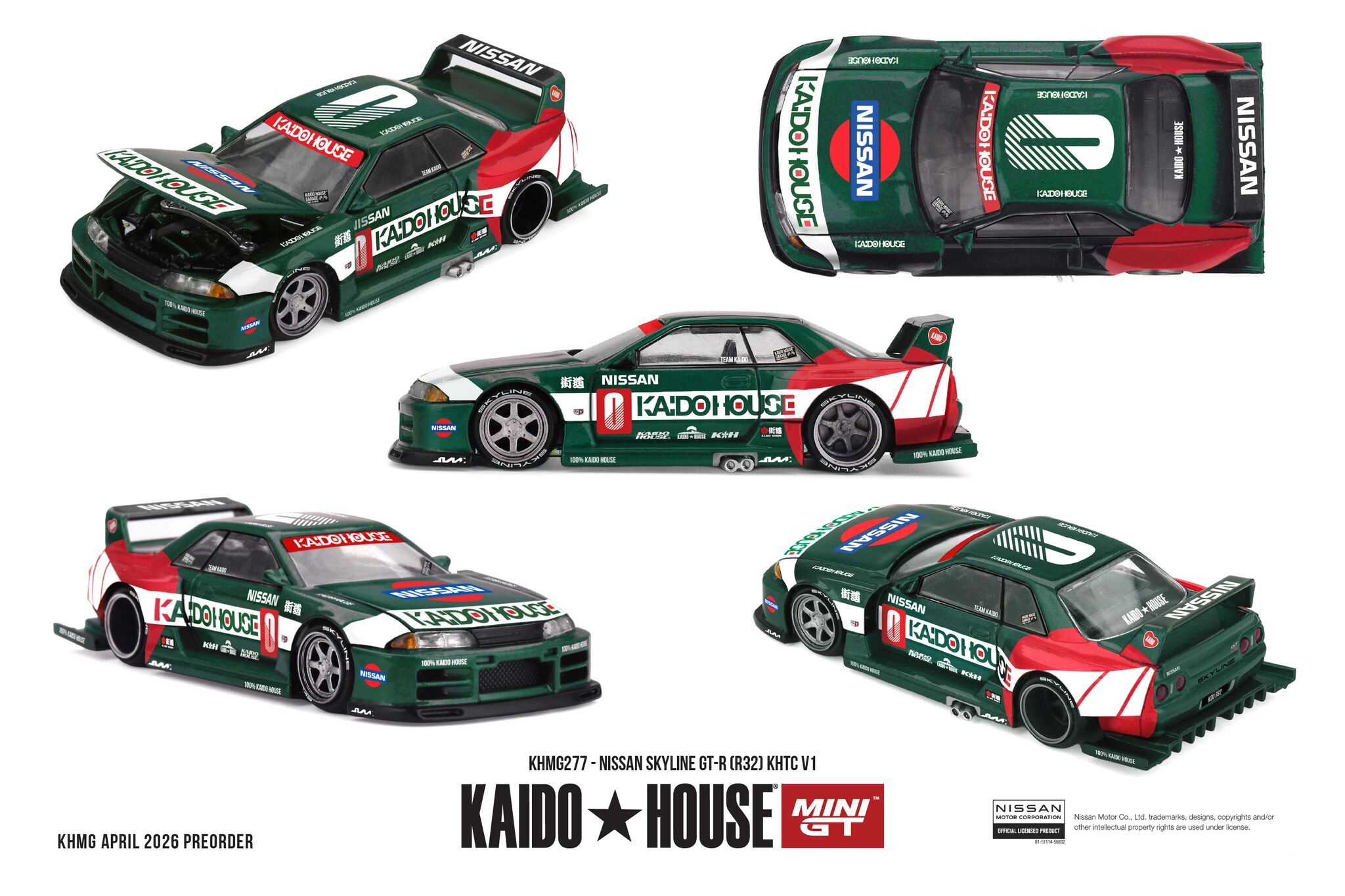 預訂:1/64 MINI GT Nissan Skyline GT-R (R32) KHTC V1 (KHMG277)