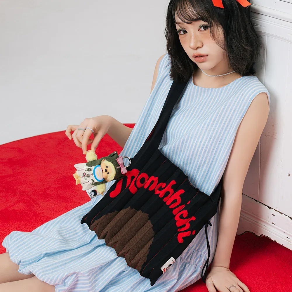 JOSEPH & STACEY Lucky Pleats Knit Cross Body Monchhichi