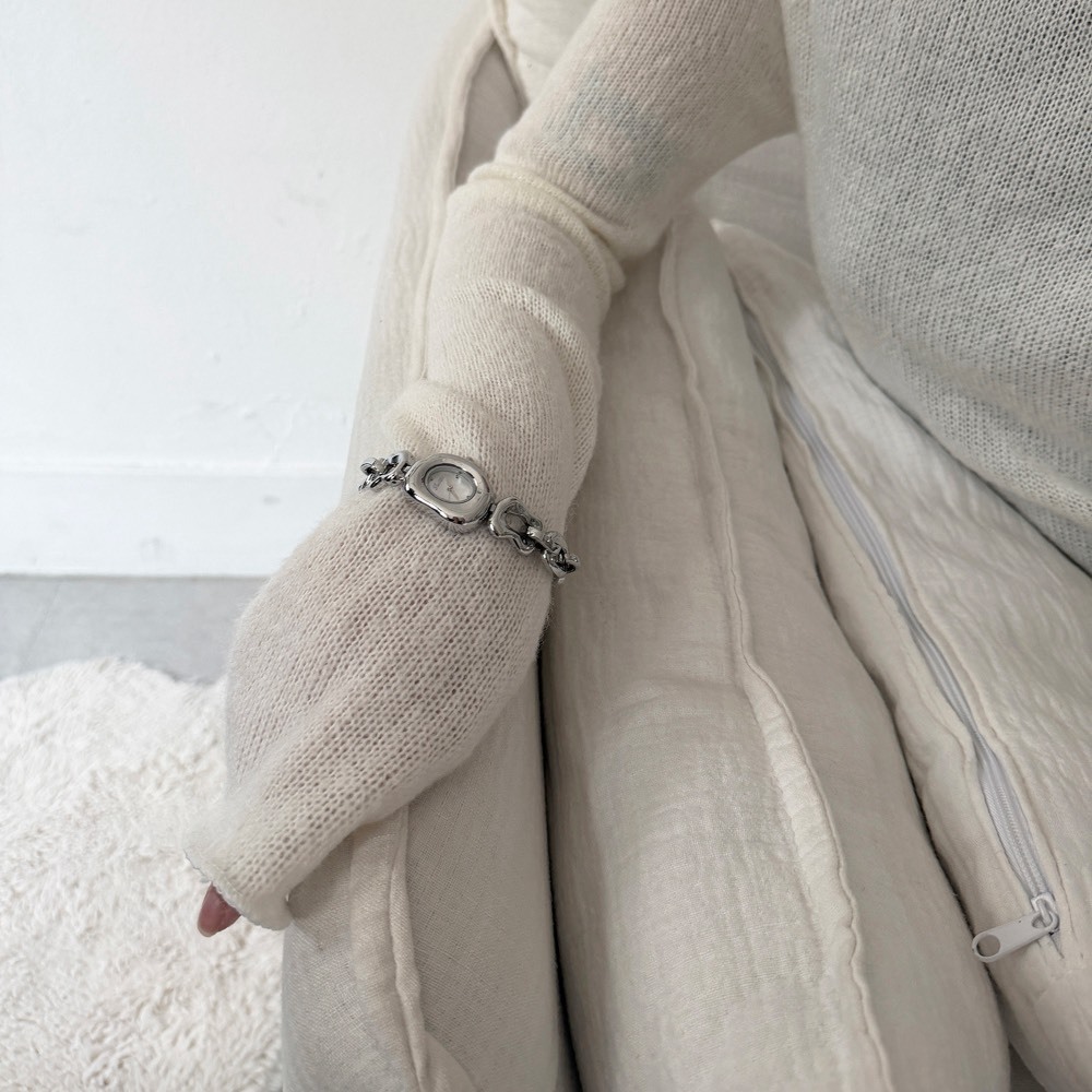 【韓國連線】GRUMPY MELTED LINK WATCH 銀色 GMMLW