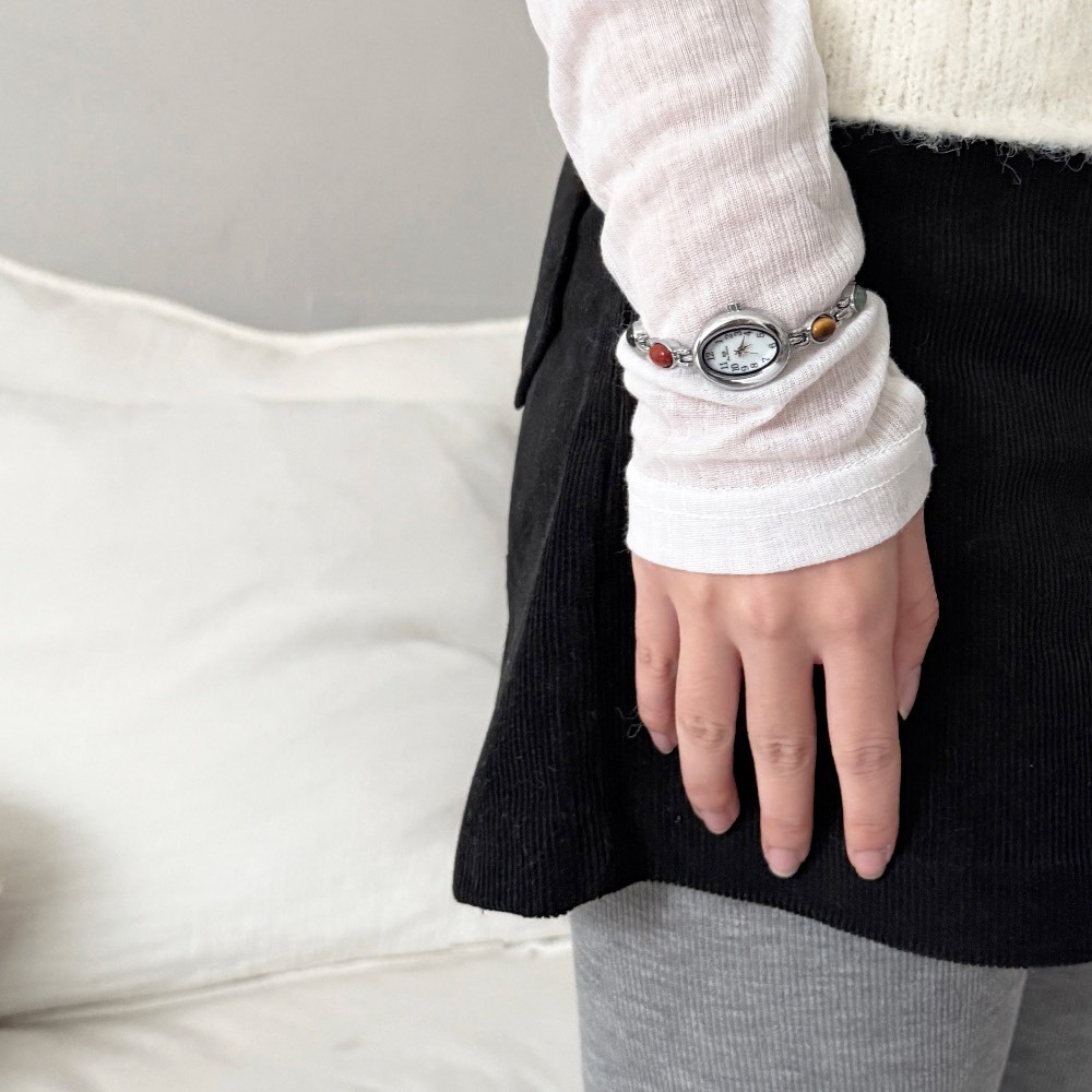 【韓國連線】GRUMPY CLUSTER LINK WATCH 銀色 GMCLLW