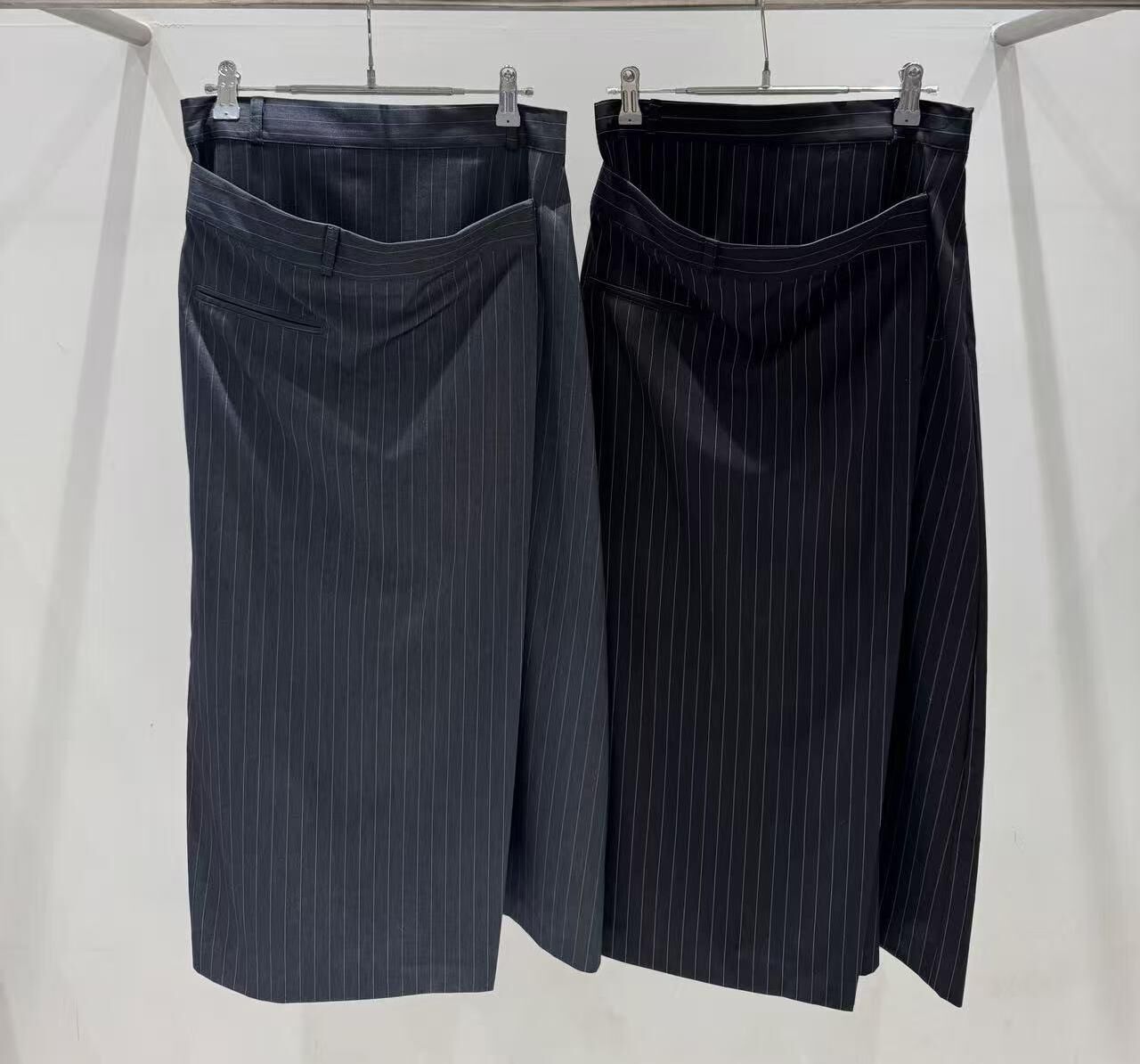 BL6014 前頁條紋西裝款半裙