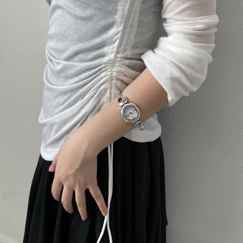 【韓國連線】GRUMPY FADED BANGLE WATCH 銀色 GHFBW