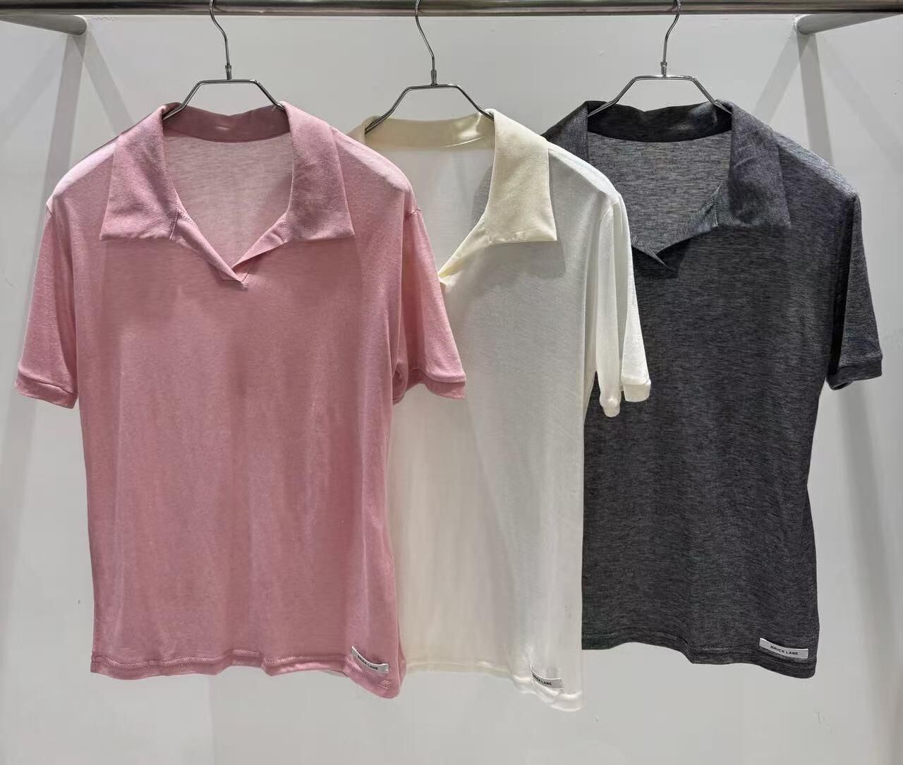 BL6018 淨色polo開領柔軟上衣