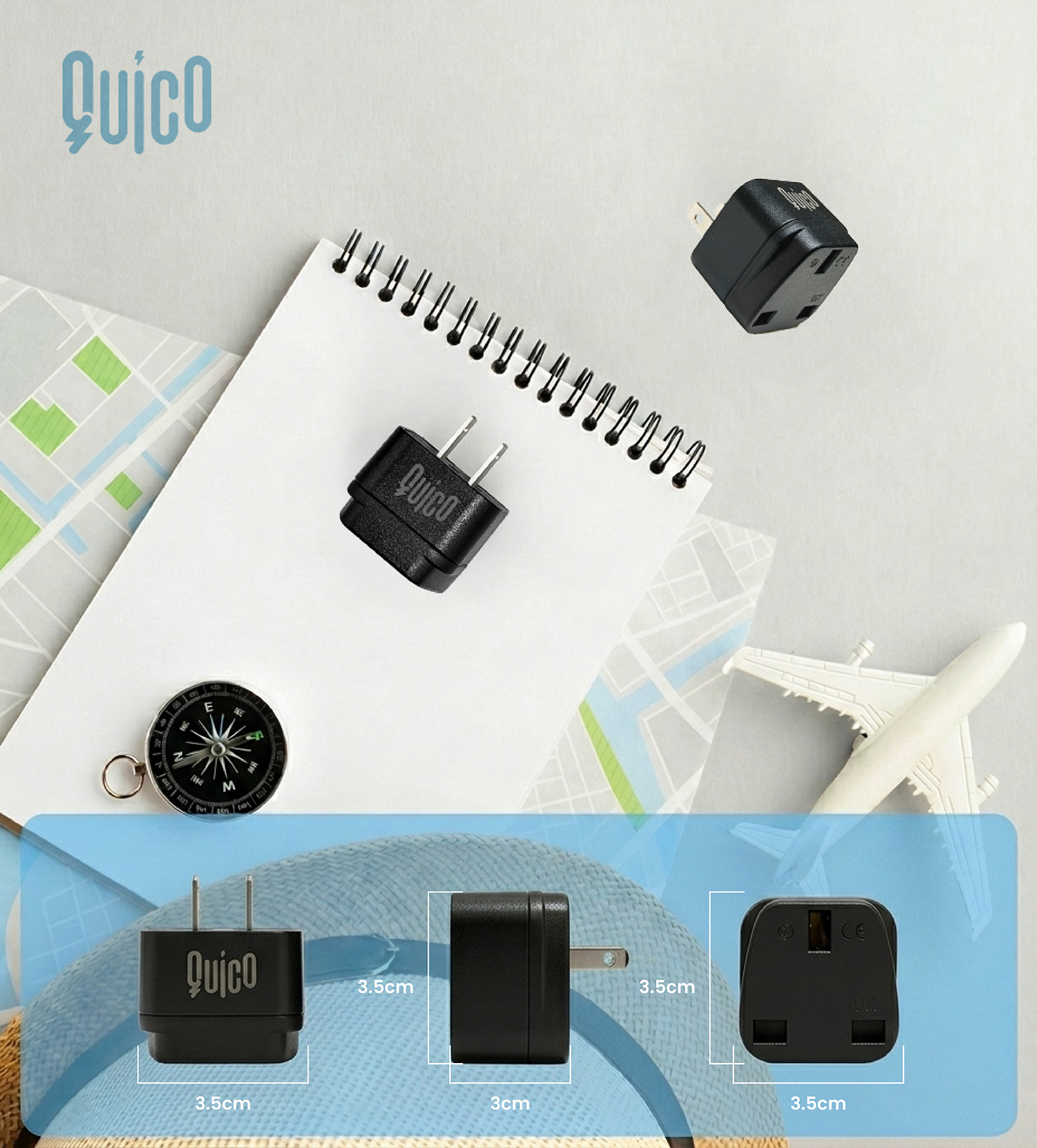 Quico Q-Travel Mini Travel Adapter