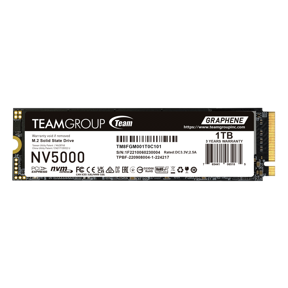 十銓 NV5000 1TB Gen4 M.2固態硬碟 讀4500/寫1900 3年保固