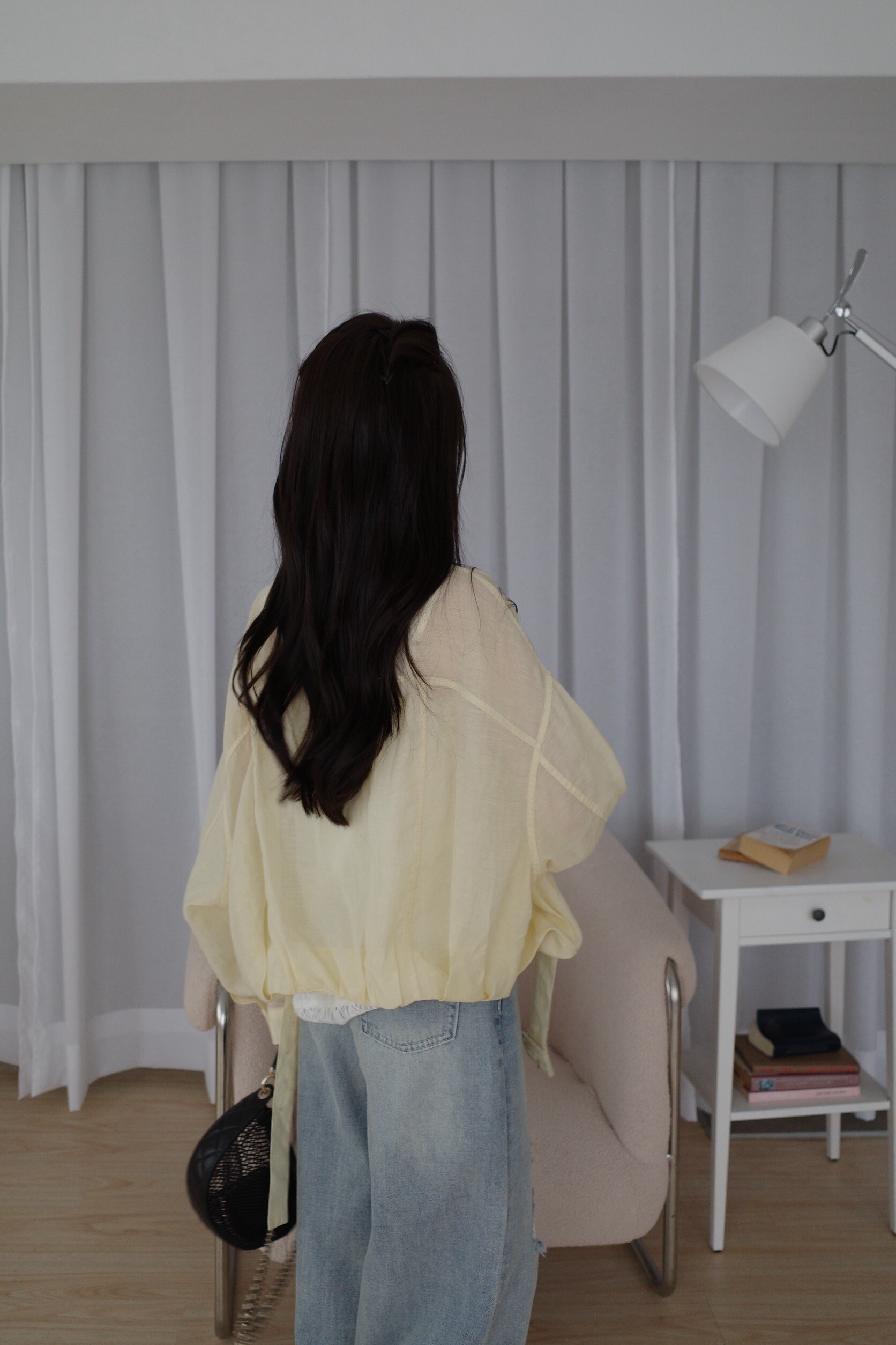 (預購)#AN66 必收亞麻繭型外套 (米白/黃/藍)