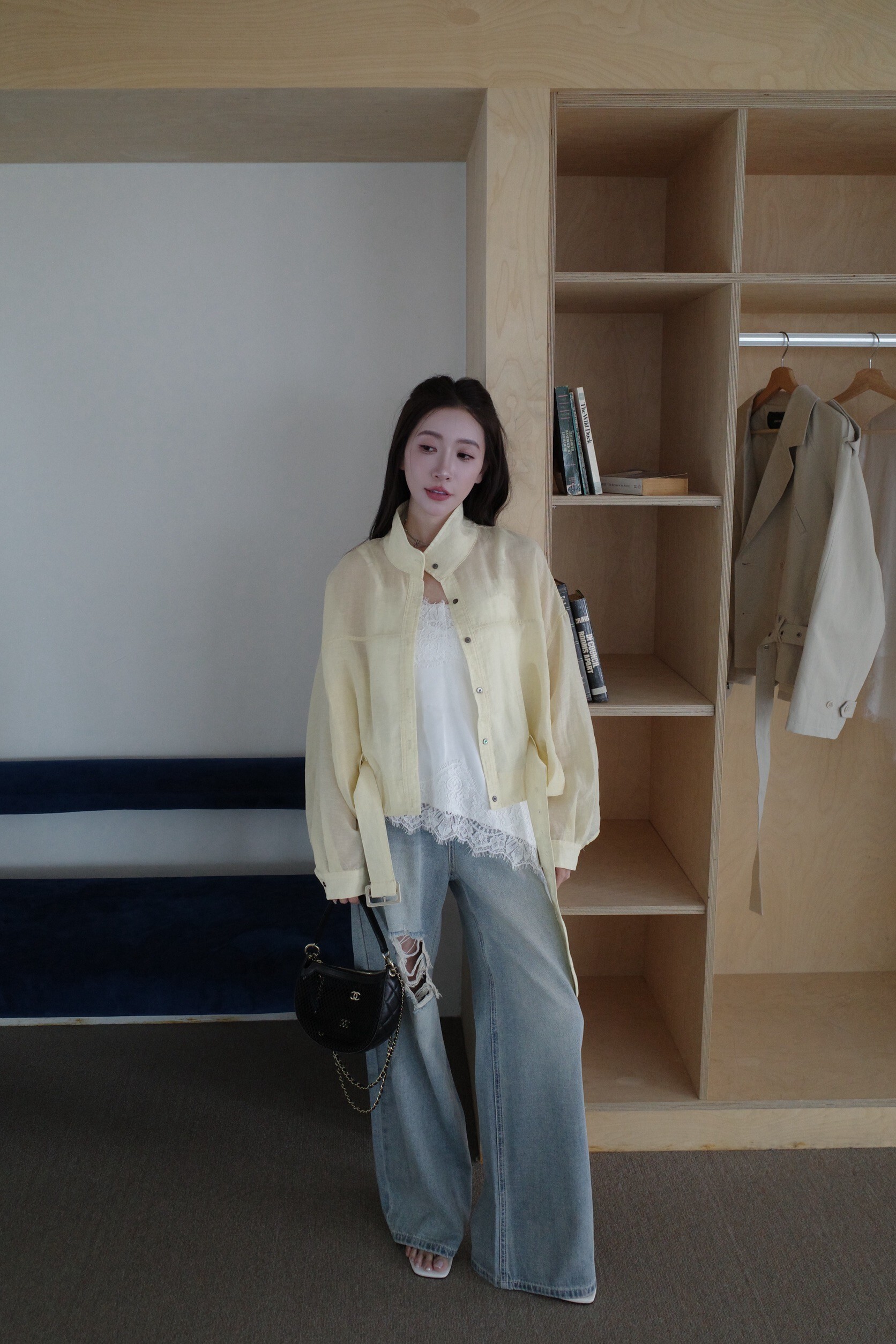 (預購)#AN66 必收亞麻繭型外套 (米白/黃/藍)