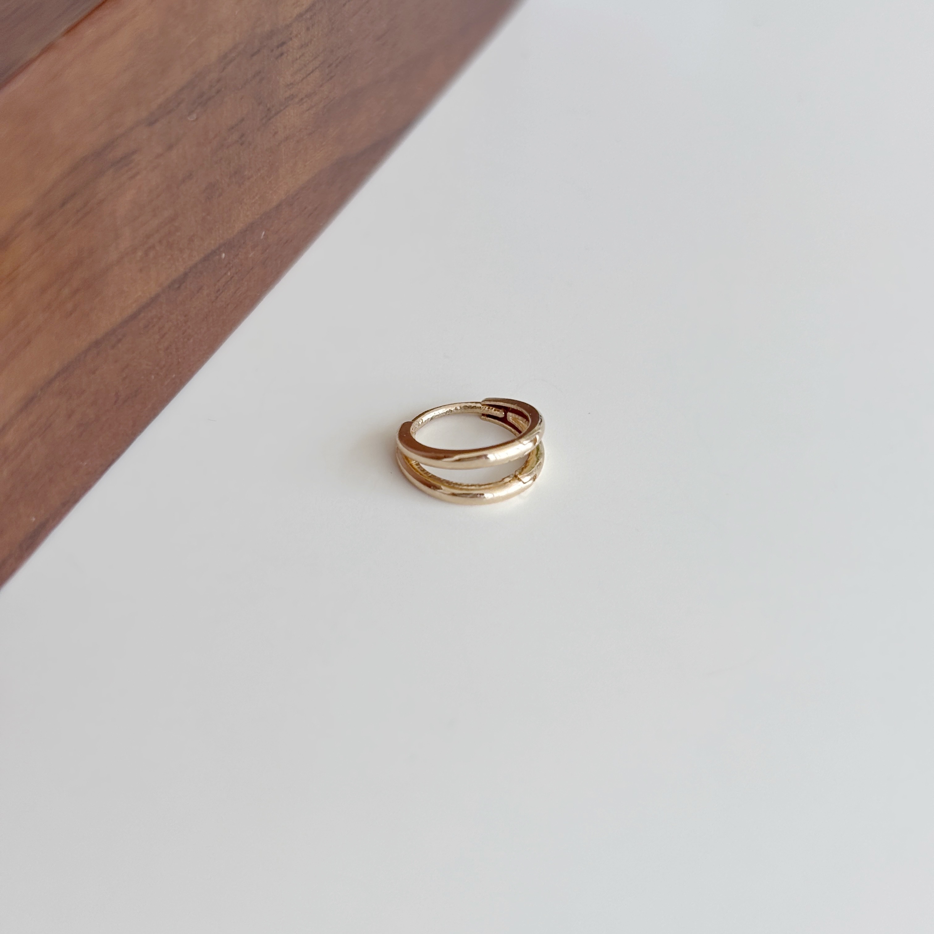 【韓國連線】14K簡約雙層感耳圈