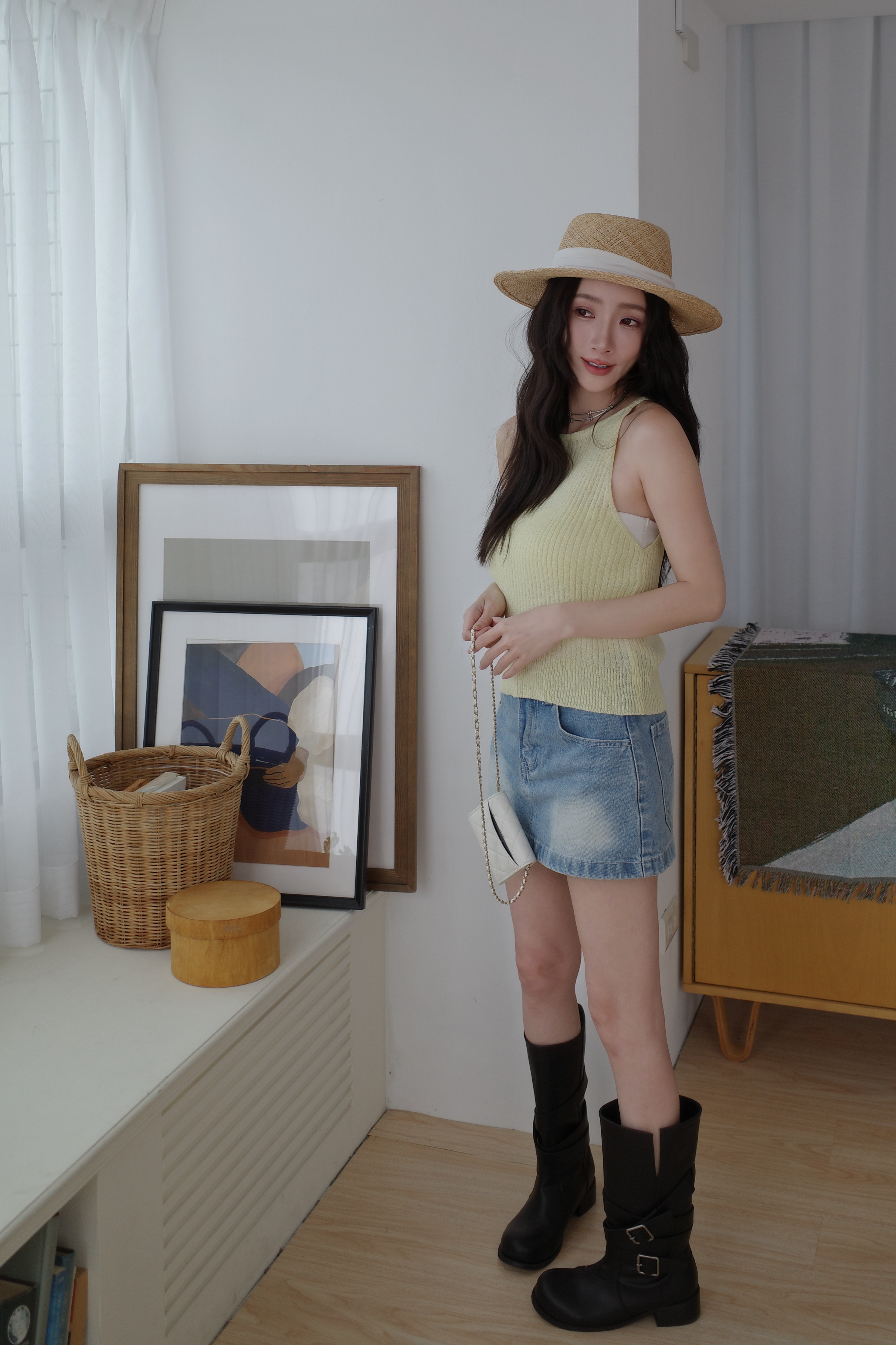 (預購)#AN41 銷肩針織背心(黑/白/卡其/淺黃)